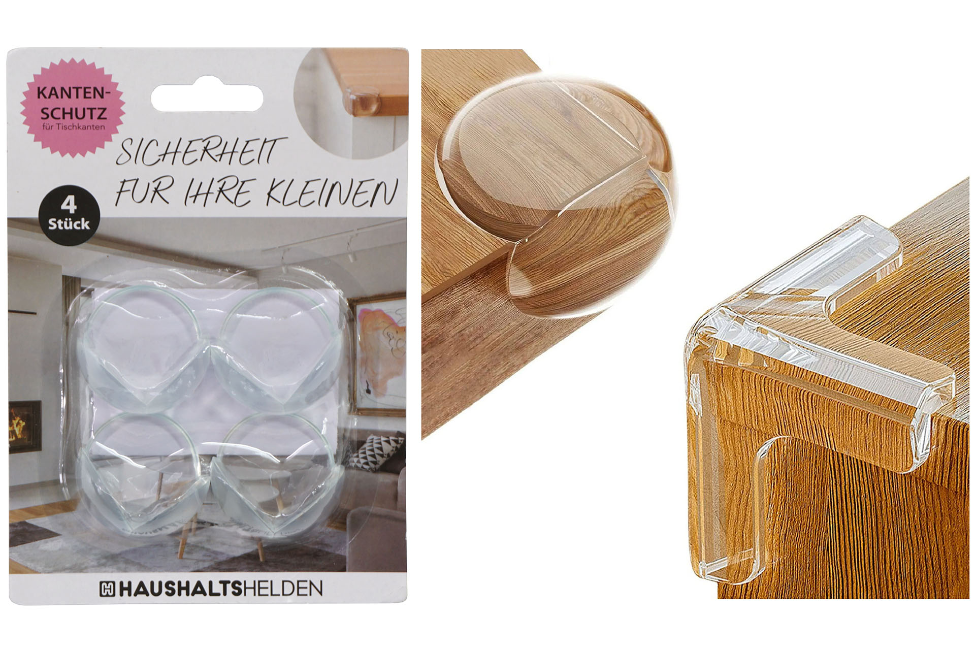 Kantenschutz für Tischkanten etc. Silikon transparent, 4er