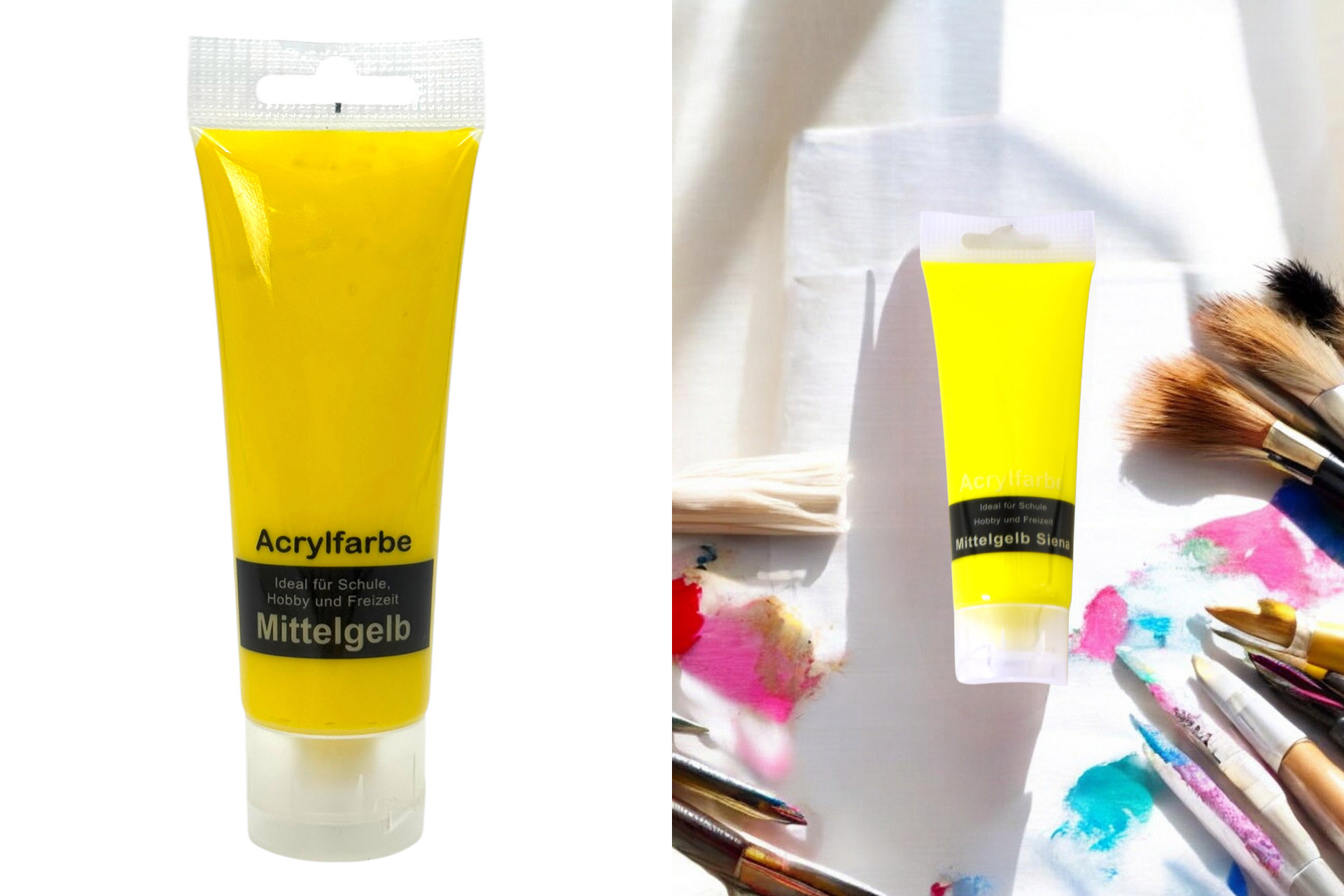 Acrylfarbe 75ml, mittelgelb