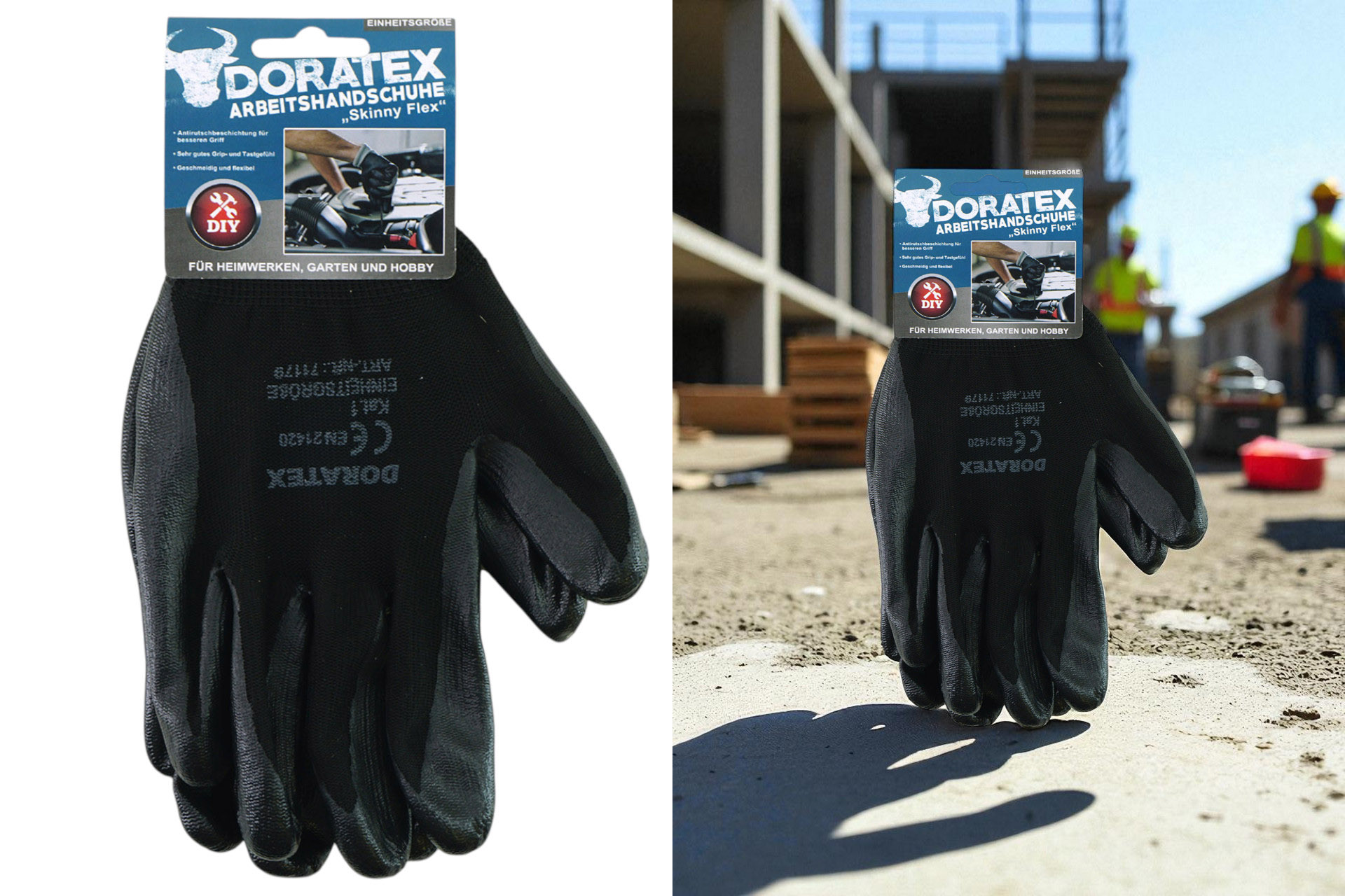 Gartenhandschuhe "Skinny Flex" schwarz