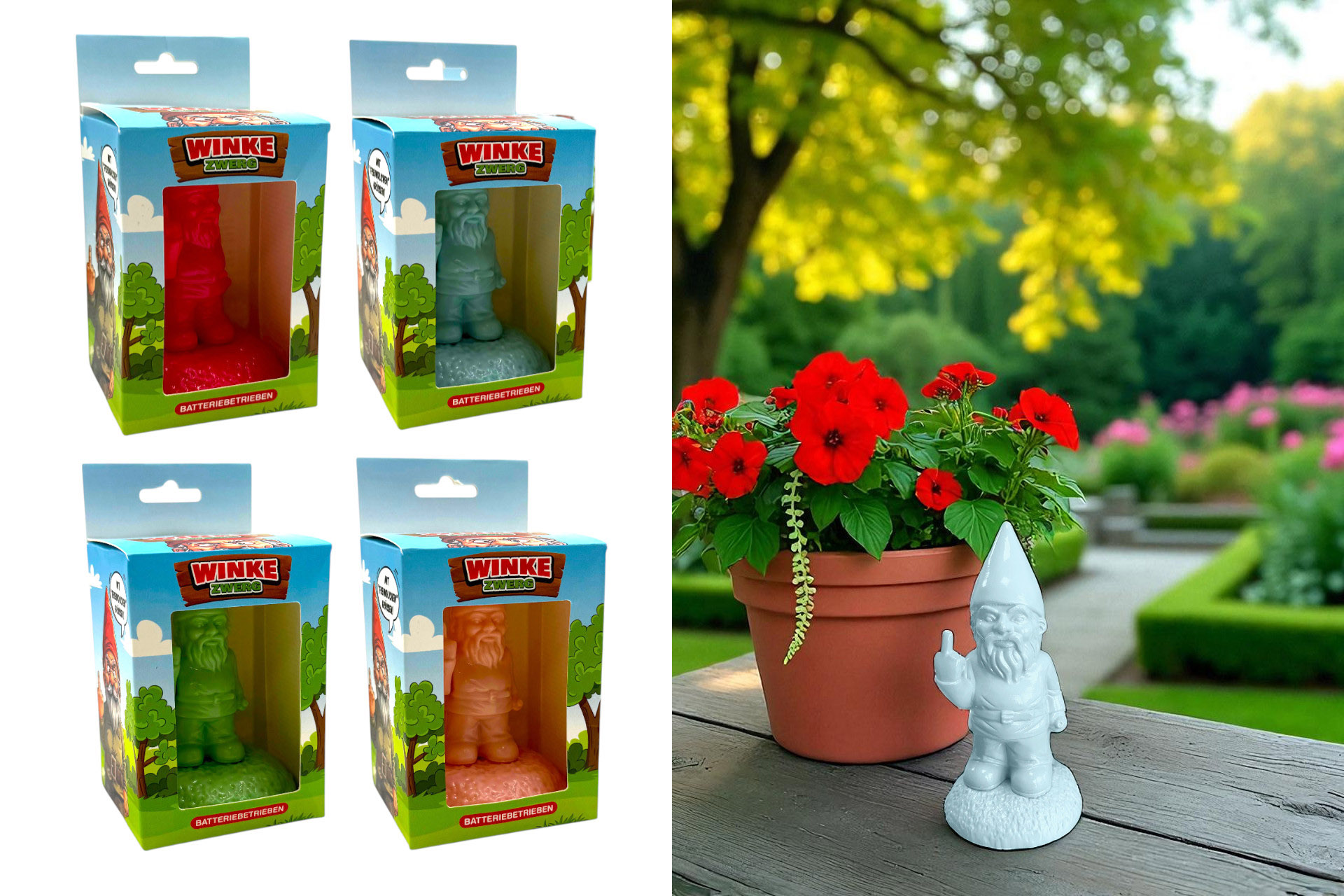 Winkezwerg "Mittelfinger", 10x4,5x3,5cm, 4 Farben