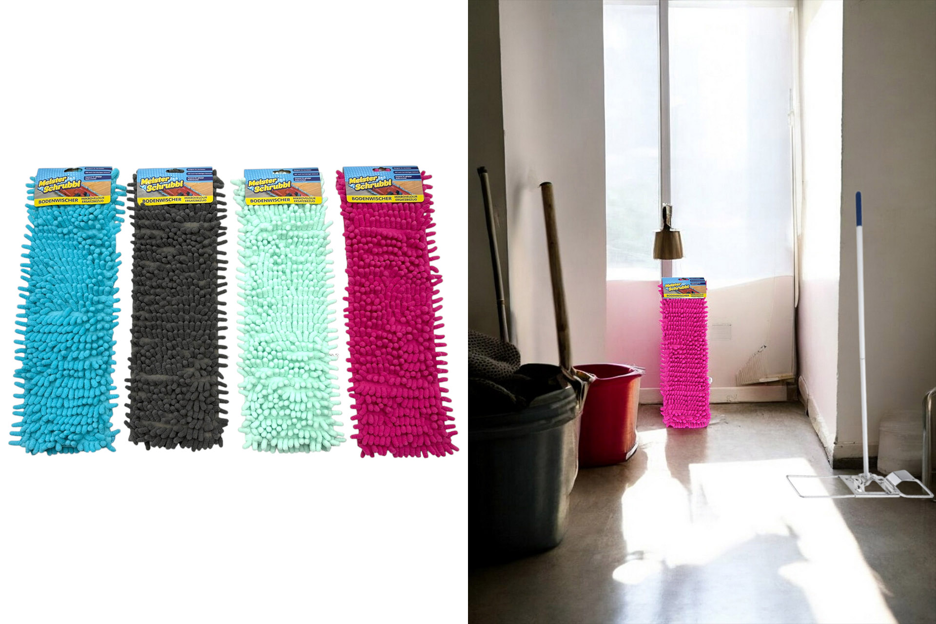 Bodenwischer Ersatzbezug Mikrovelour, 4 Farben