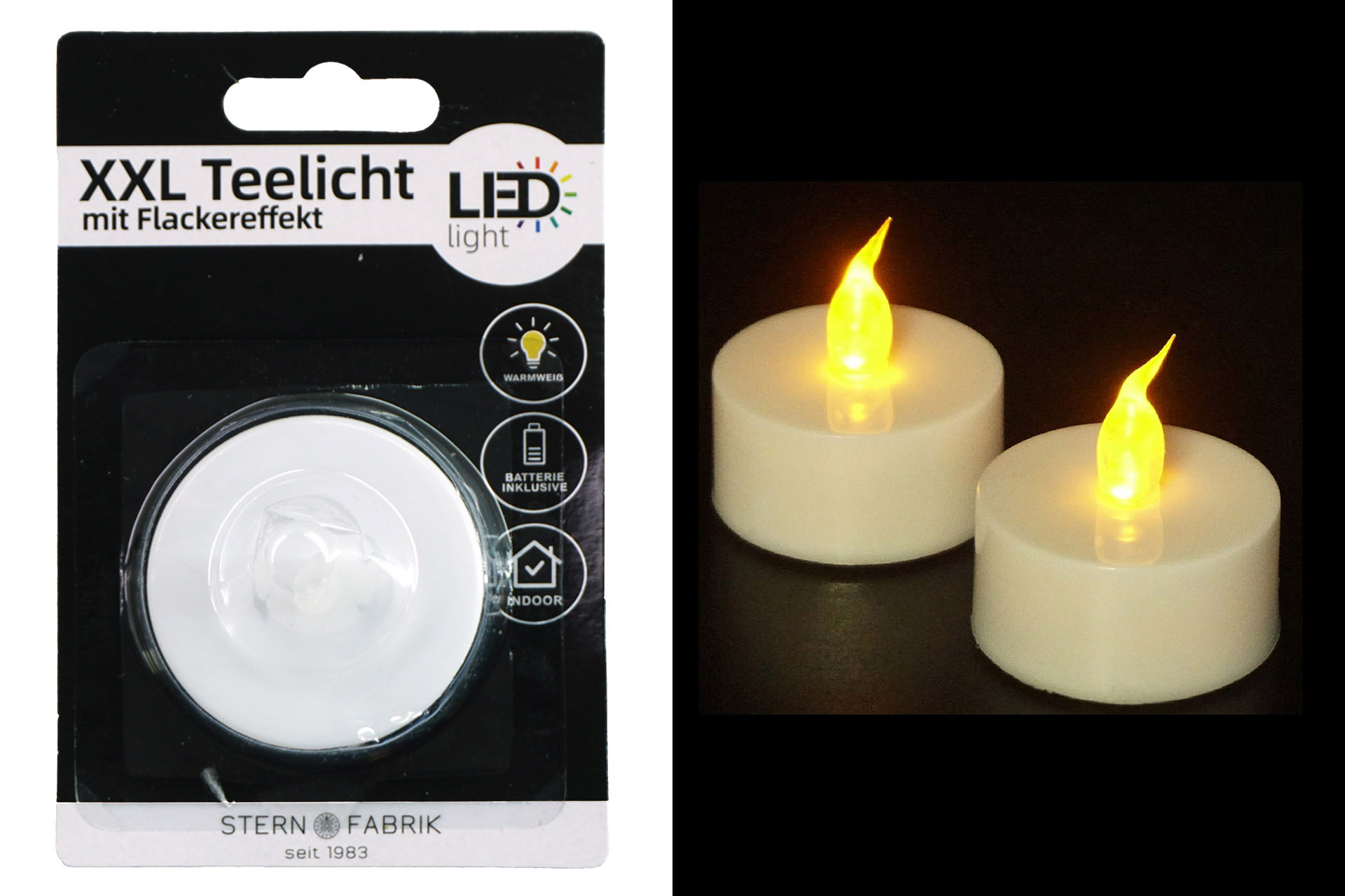 LED Teelicht LED XXL flackernd warmweiß, 6cm