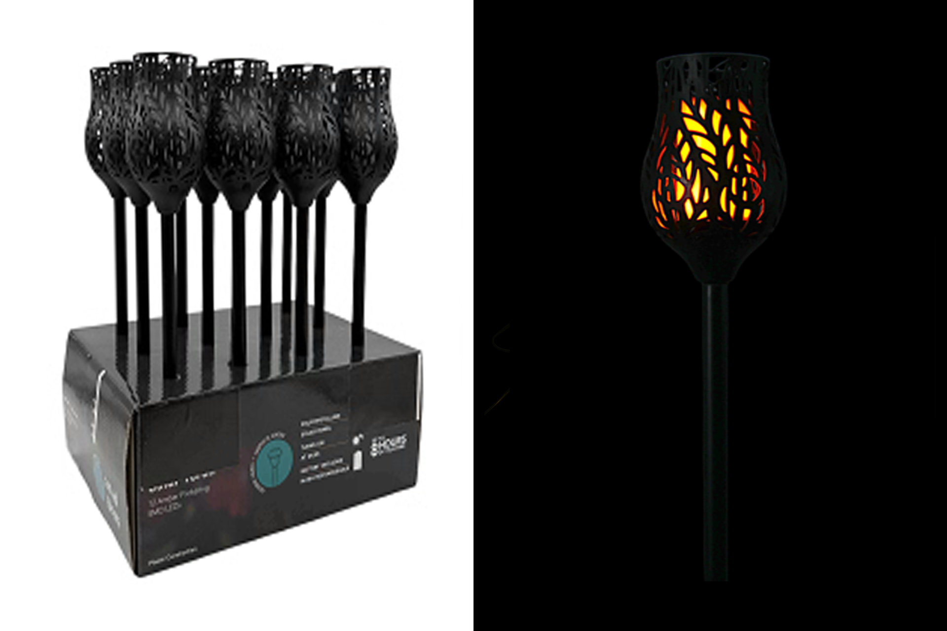 LED Solar Laterne "Ranken-Optik", 12 LEDs, 8x8x53cm, warmweiß, im Display