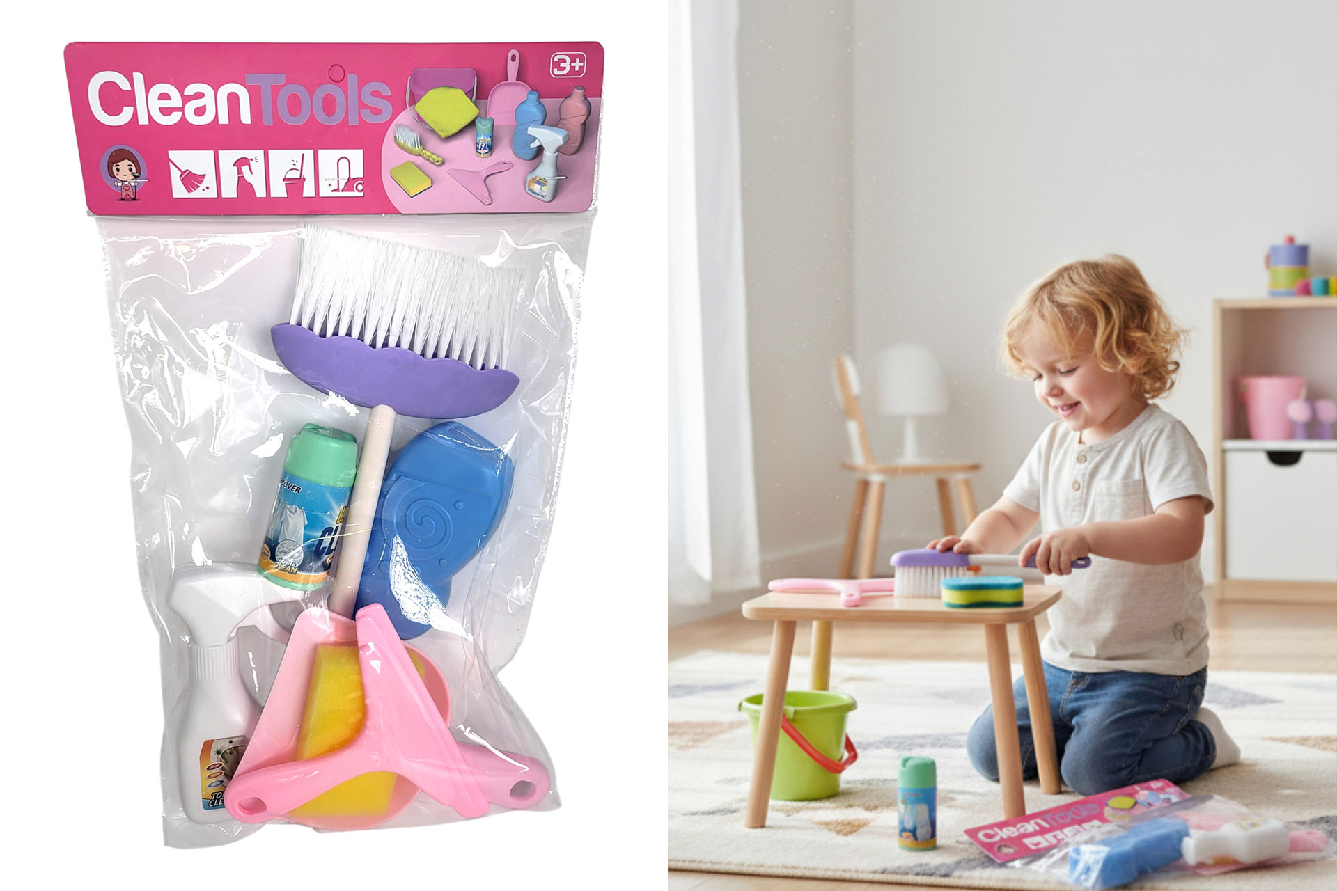 Spielzeug "Putz-Set", 26x7x44cm, 7tlg.