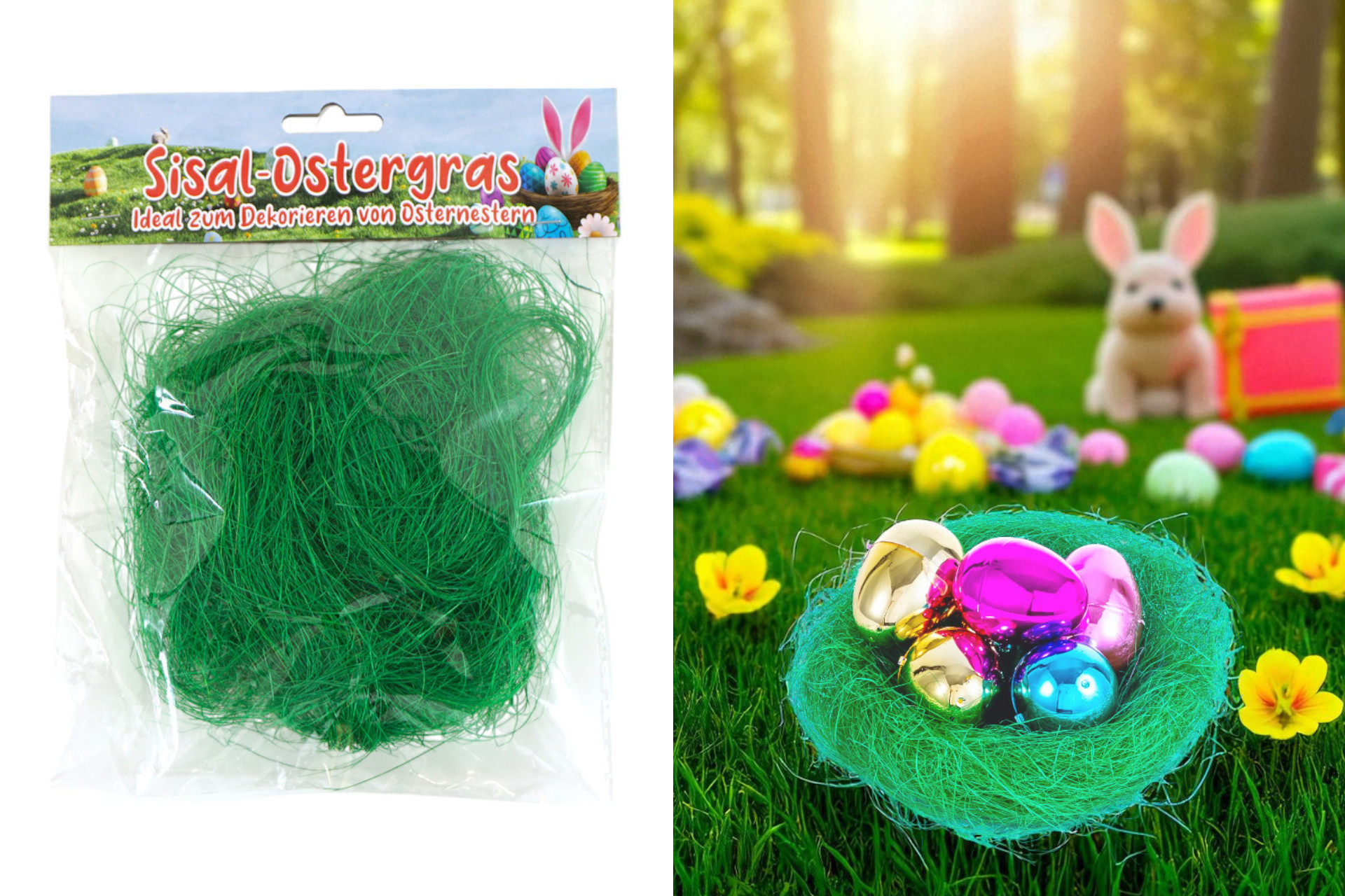 Easter grass sisal, approx.15g, green