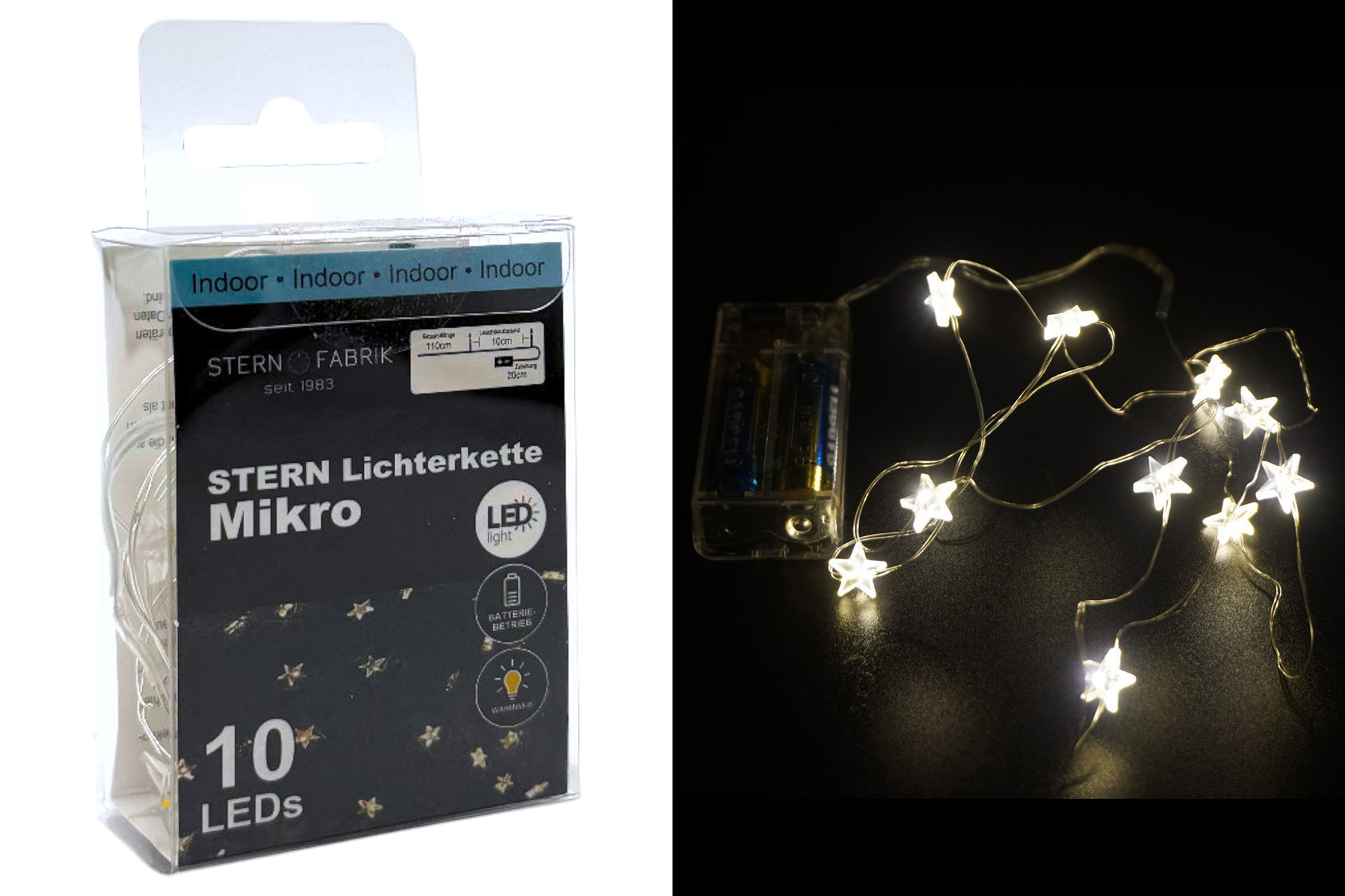 Lichterkette Basics LED Mikro Stern, 10er