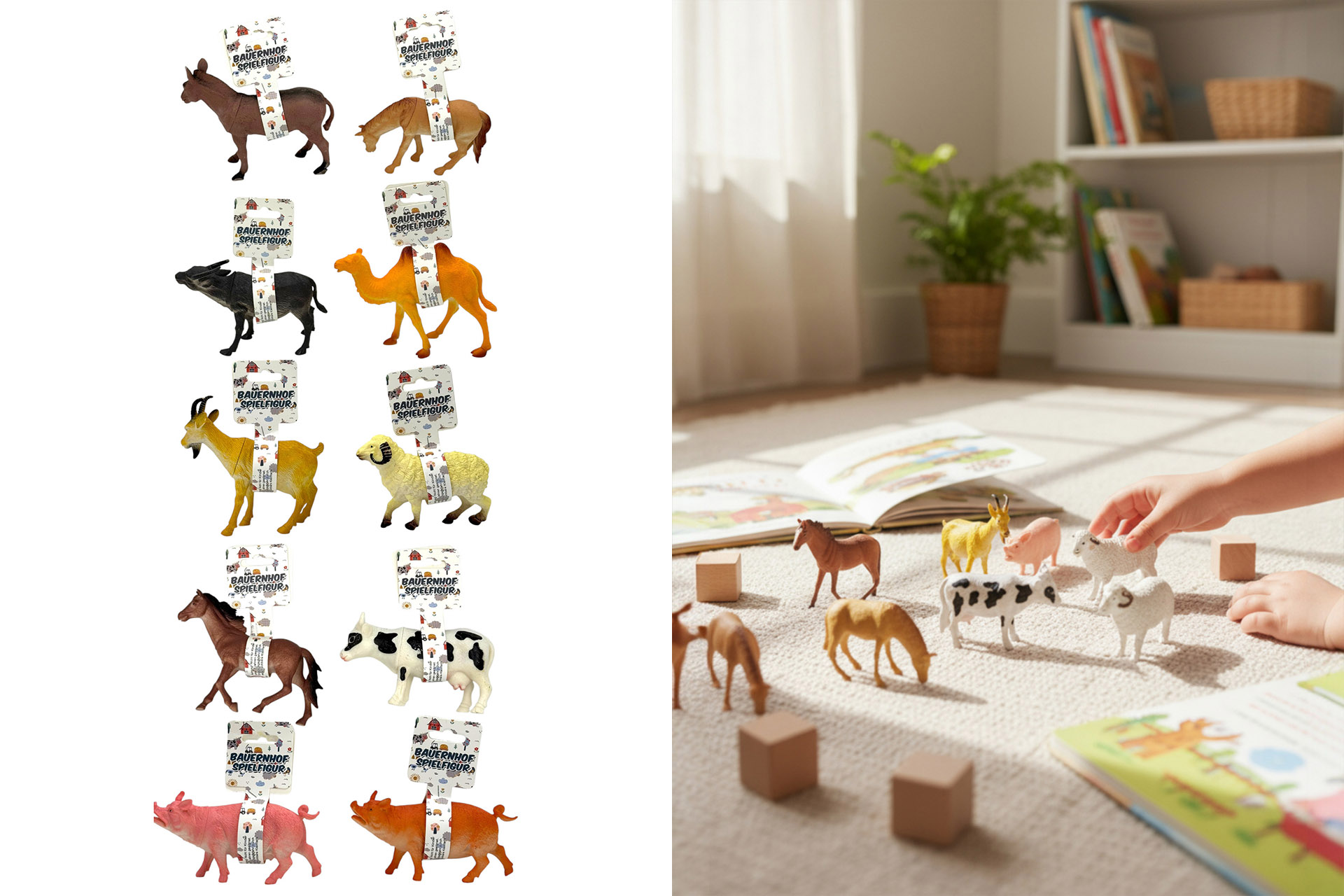 Spielzeug Figur "Farm Tiere", 12-16cm, 12 Designs