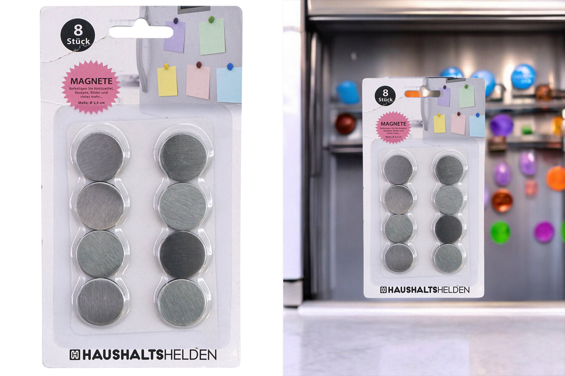 Magnete Edelstahl rund, 8er