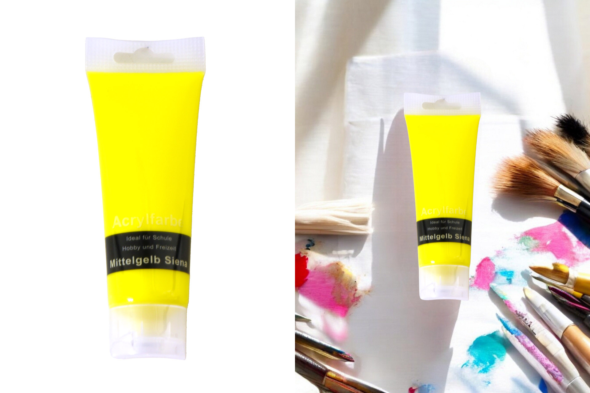 Acrylfarbe 75ml, mittelgelb