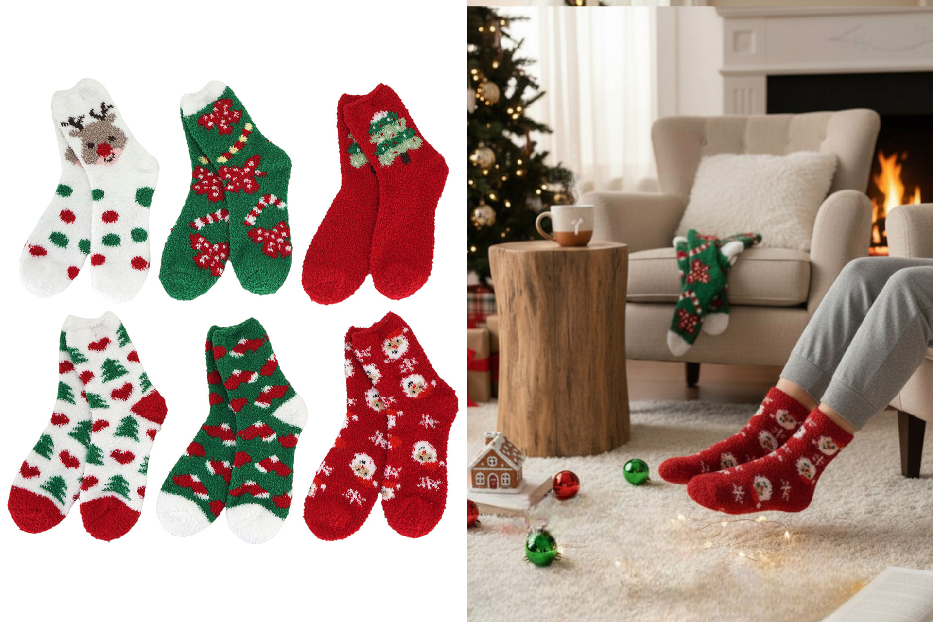 Textilien "Weihnachts Kuschel Socken", Größen 36-41