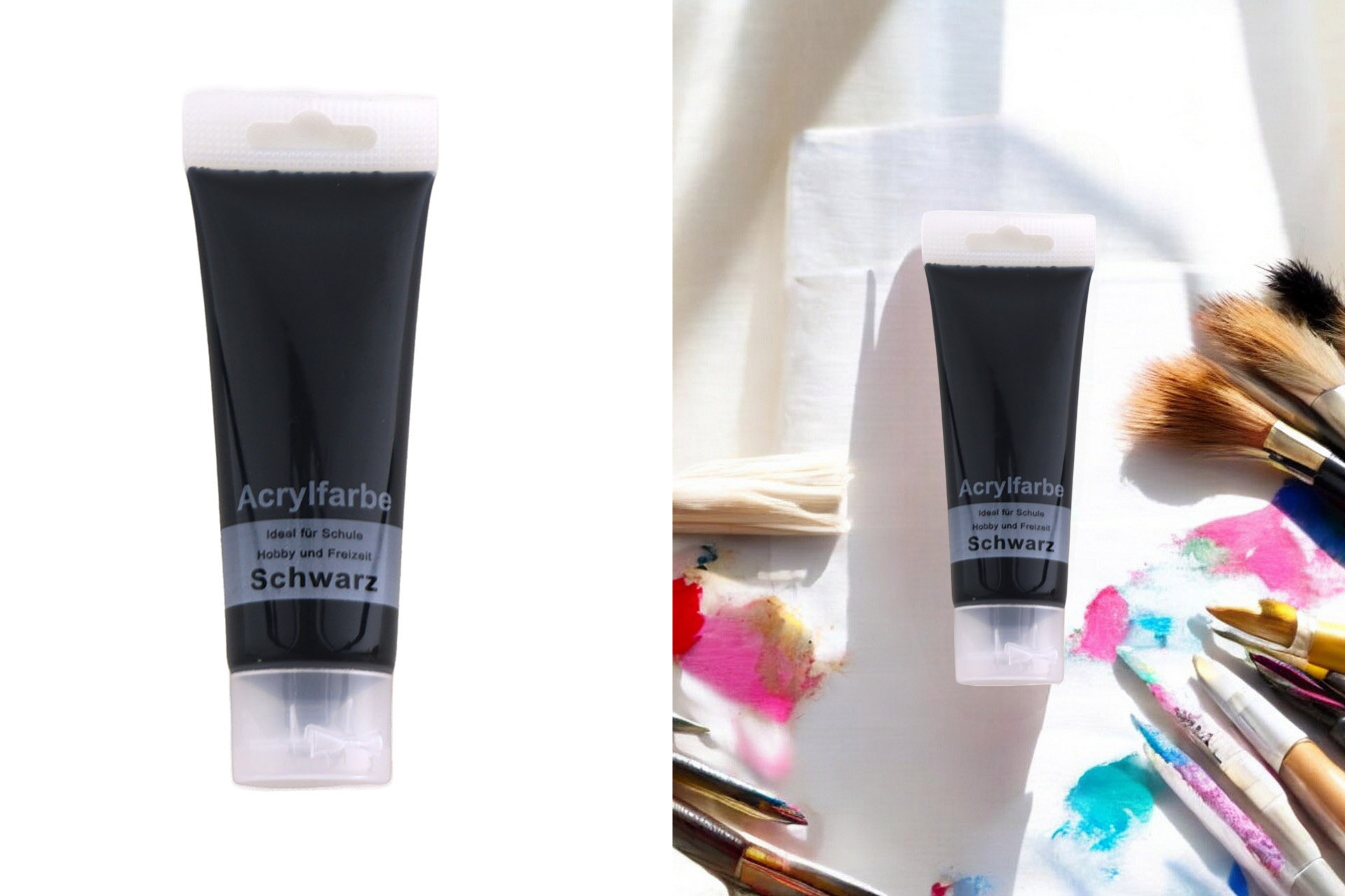 Acrylfarbe 75ml, schwarz