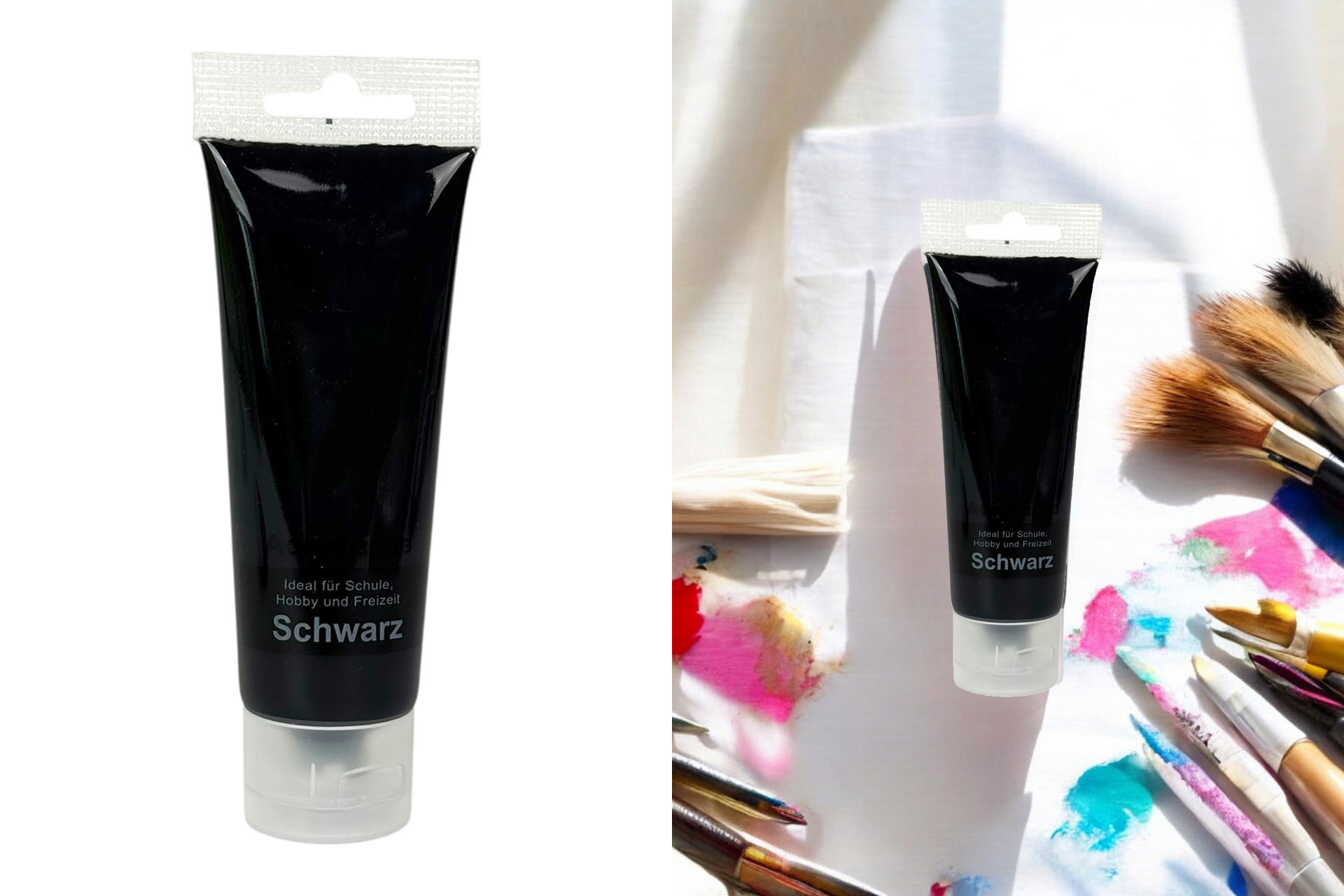 Acrylfarbe 75ml, schwarz