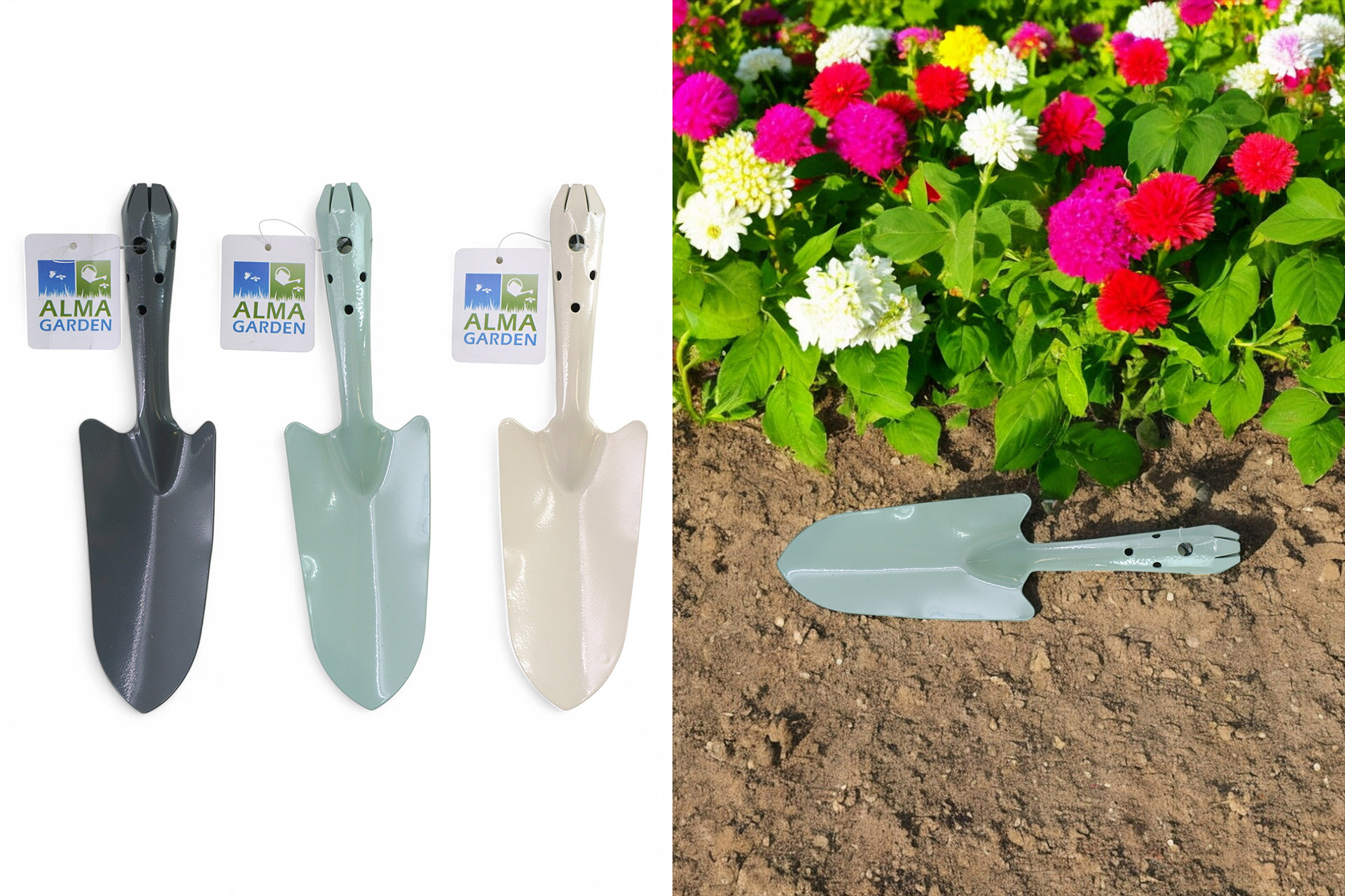 Gartengerät, Schaufel, 27x8cm, 3 Farben
