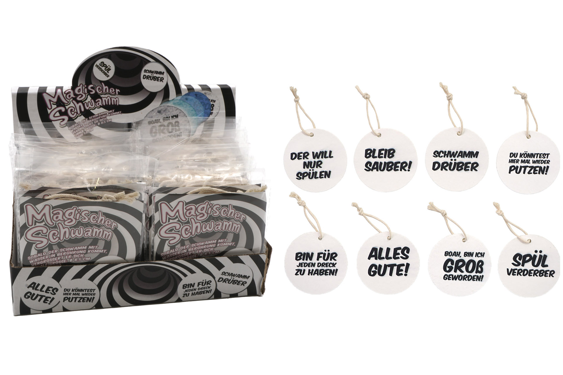 Magischer Schwamm mit Druck 2er 8 Designs, im Display