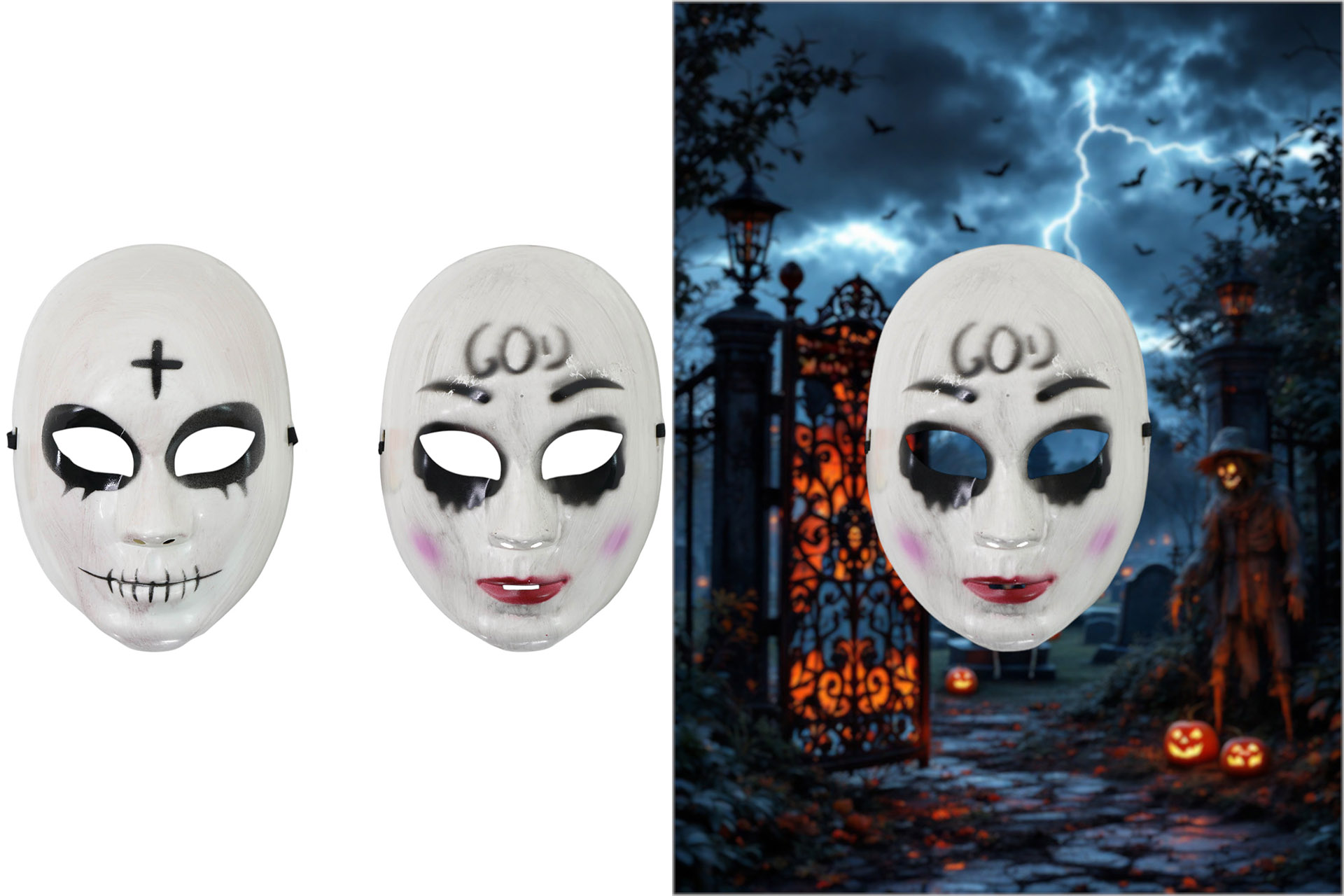 Halloween Maske "Horror Mask", 23,5x15cm