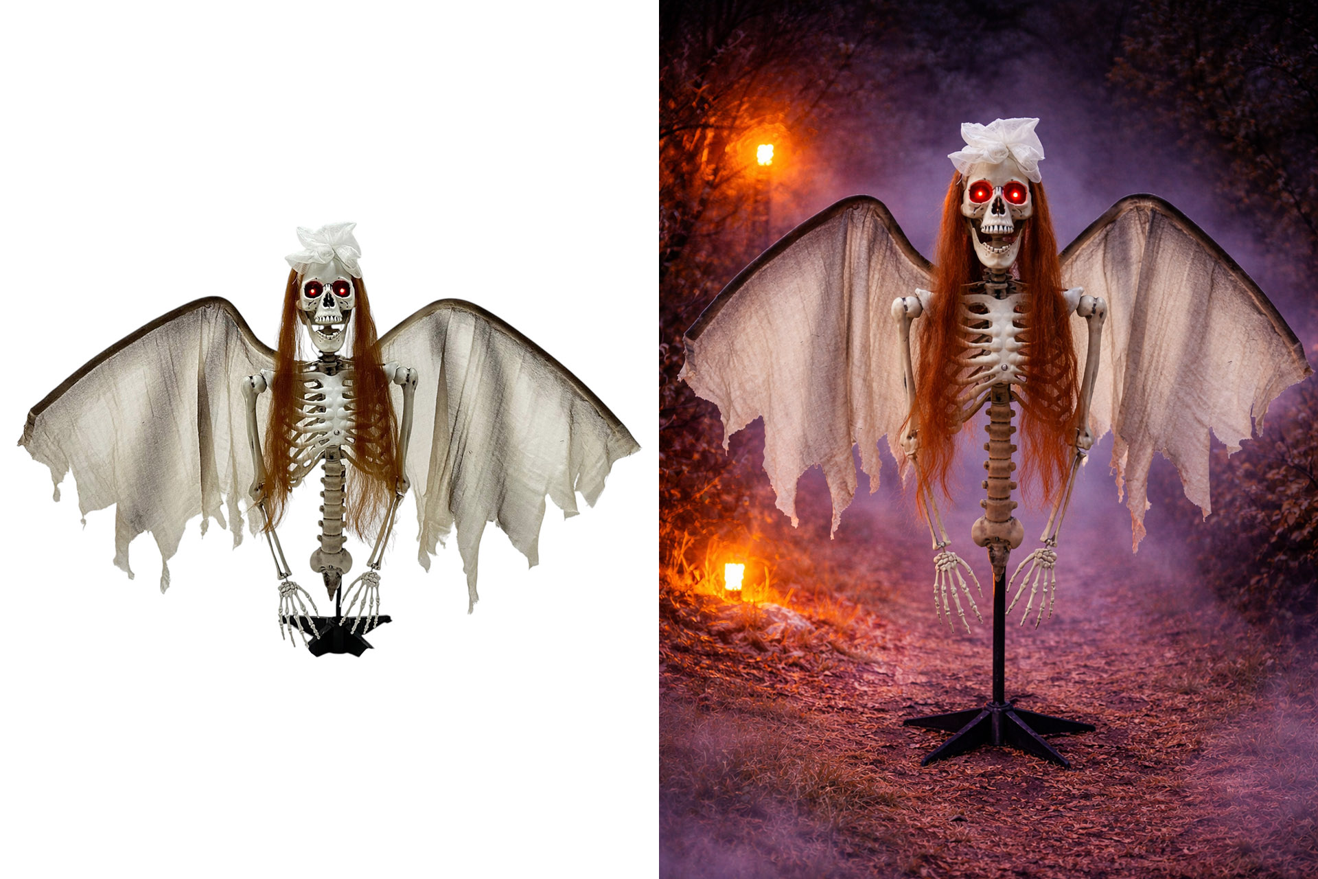 LED Deko Figuren Halloween "Standing Half Body Bride", 120x20x90cm, mit Sound