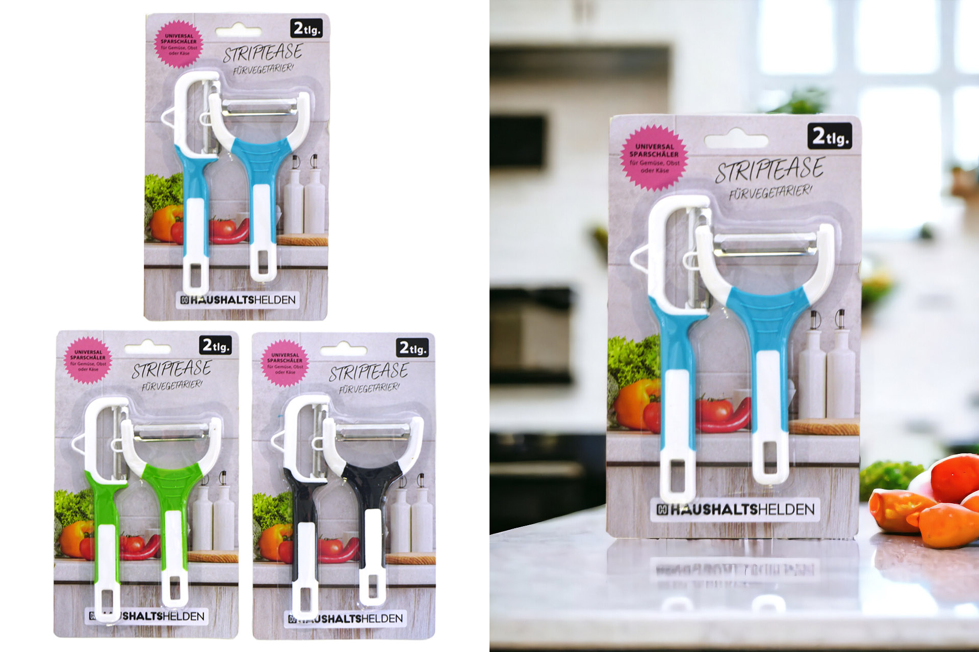 Peeler set 2pcs, 3 colors