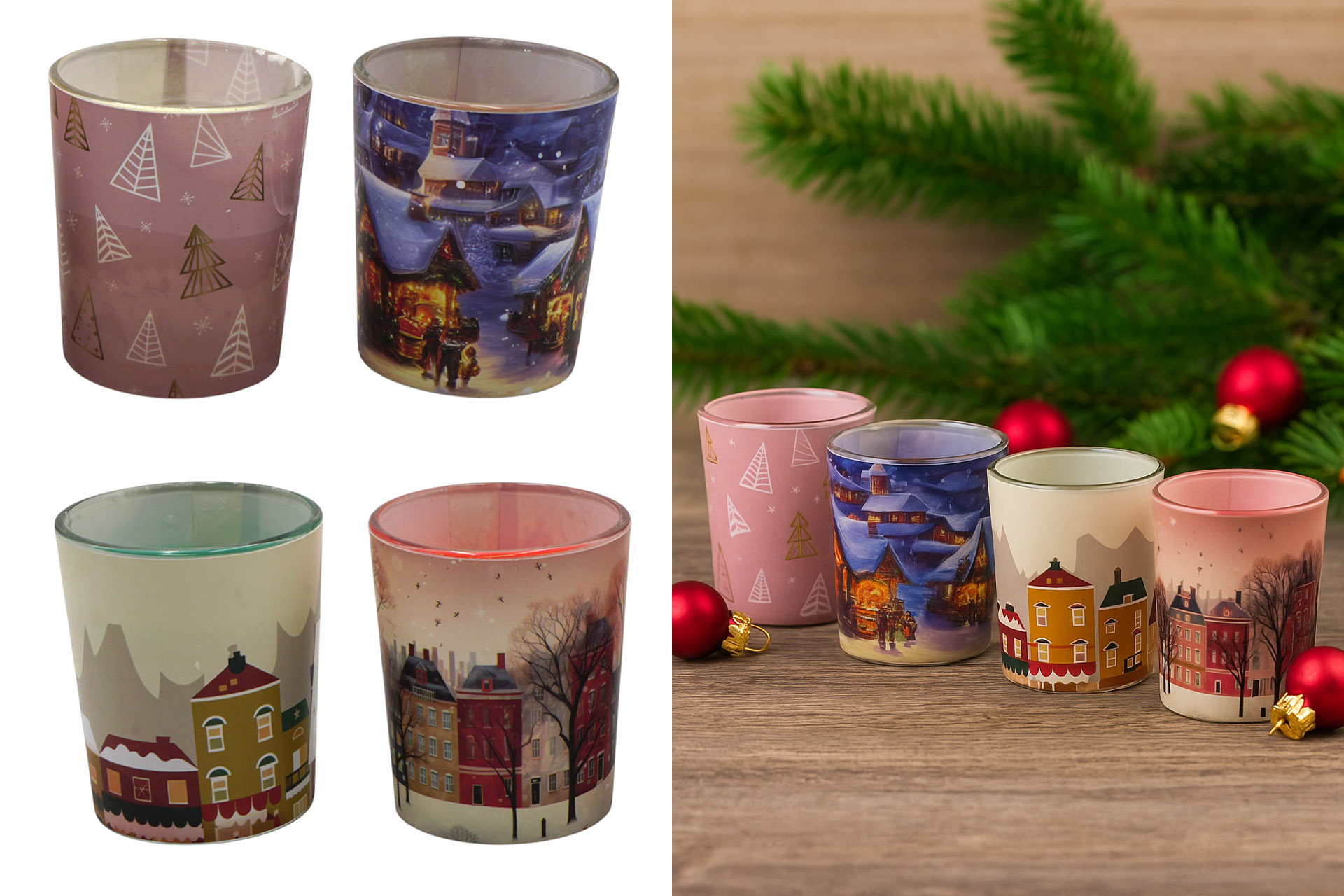 Kerze im Glas Weihnachten, Ø5x6,3, 4 Düfte sortiert