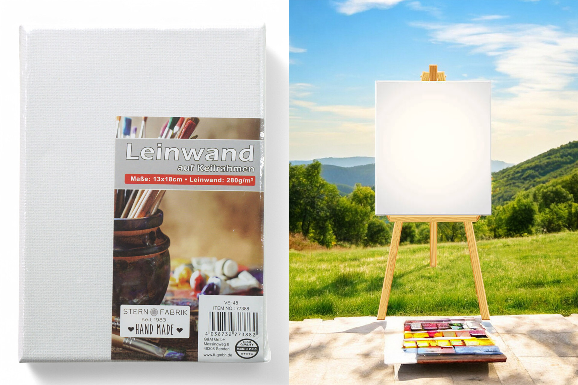 Keilrahmen Leinwand 13x18cm