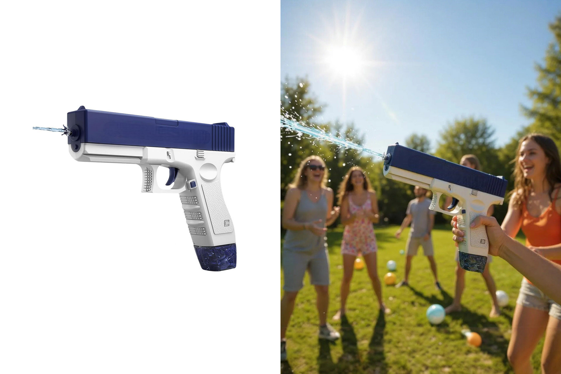 Wasserpistole "Elektrisch", 24x23x11cm, 2 Farben