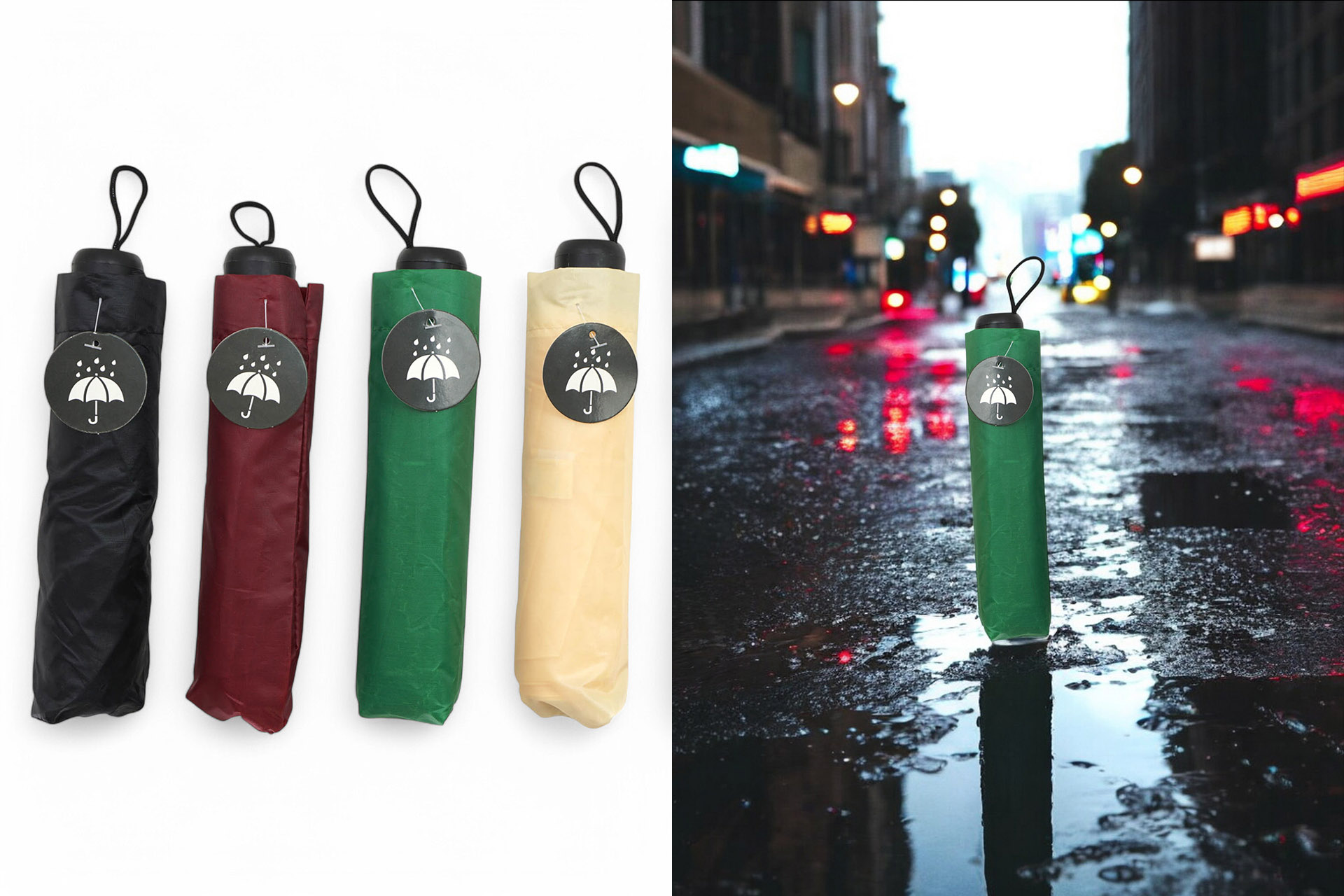 umbrella, Ø 95cm, 4 colors, 1 set with hang tag, 24 sets in inner carton
