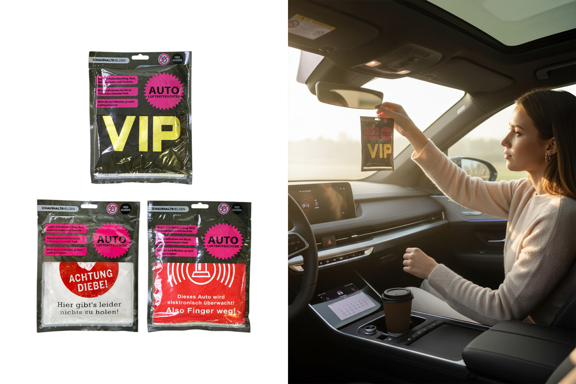 Dehumidifier for car with print, 17x17cm, 6 designs