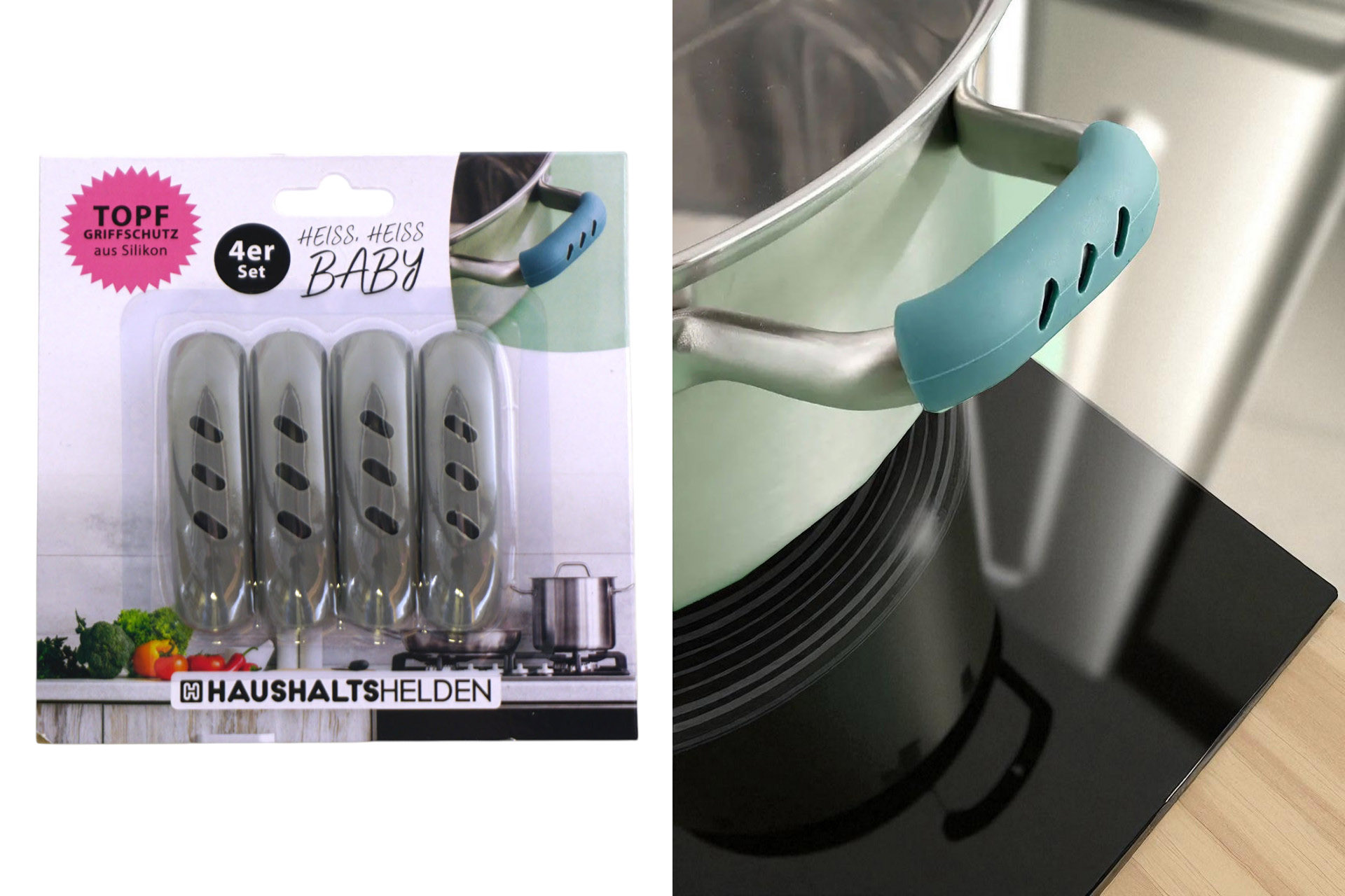 Hitzeschutz Griffabdeckung "Anti Hot", 4 Stück, 7,5x2cm