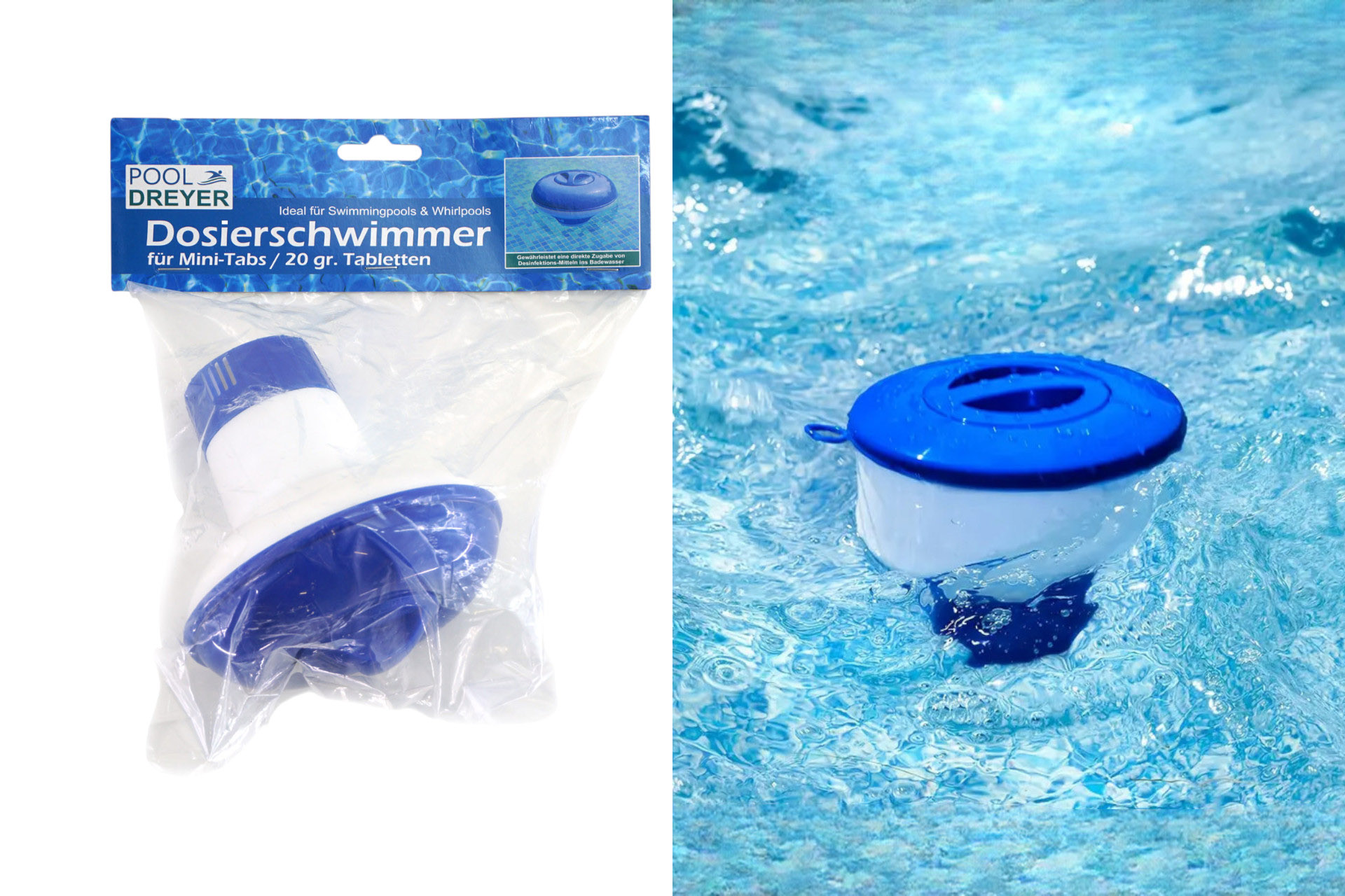 Dosierschwimmer für Pools, 14x13cm
