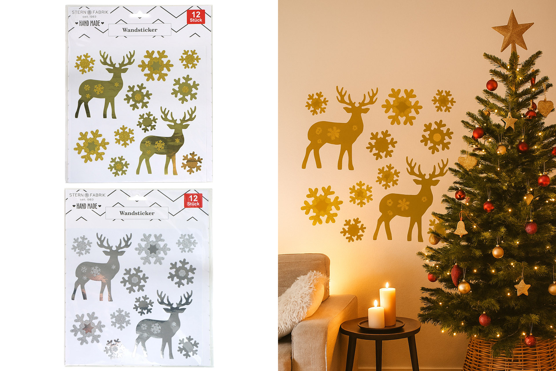 Christmas window decoration, reindeer, ,2 colors