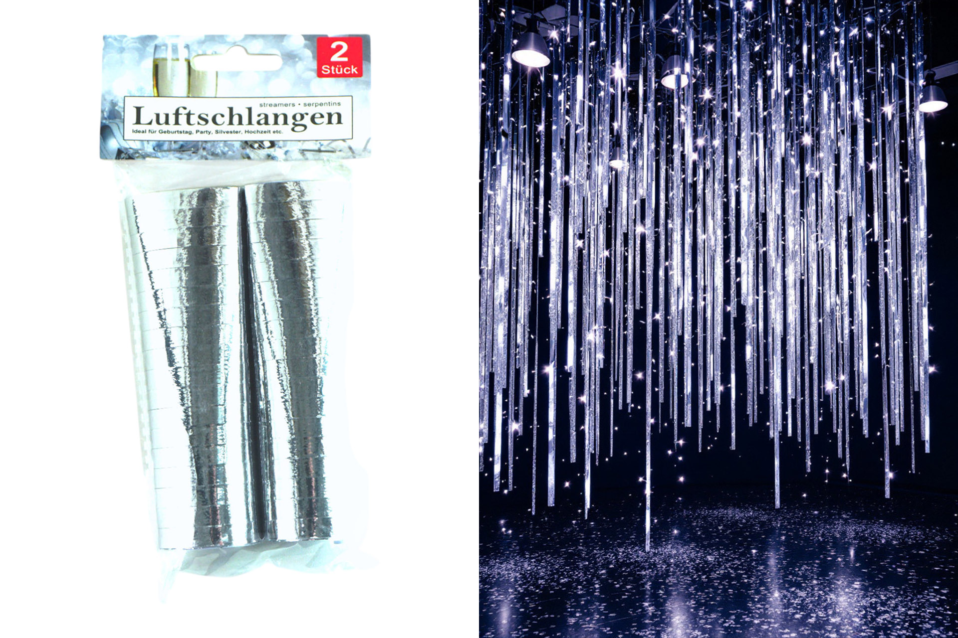 Silver streamers, 2mt,