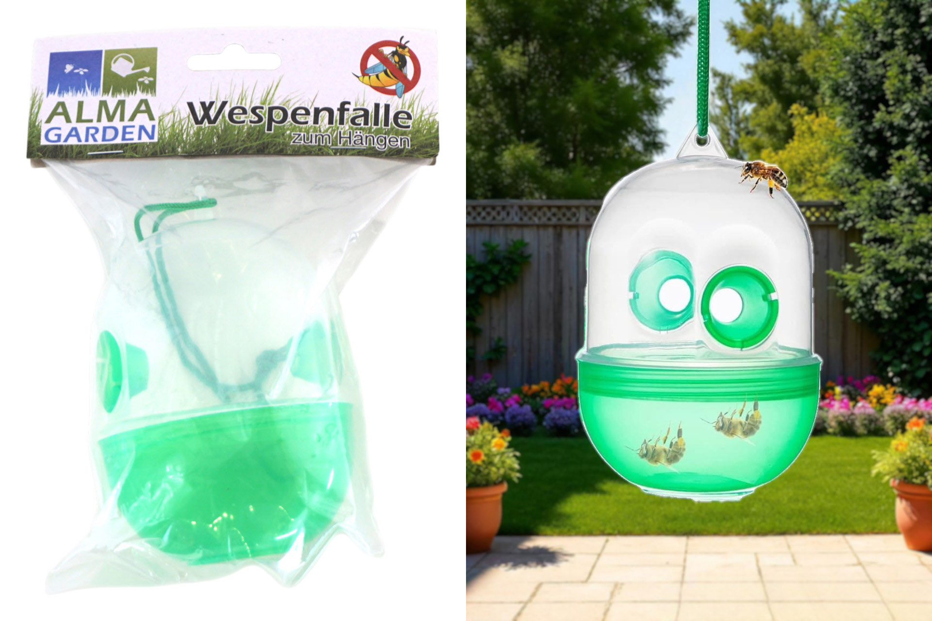 Wasp trap green 12cm to be hung