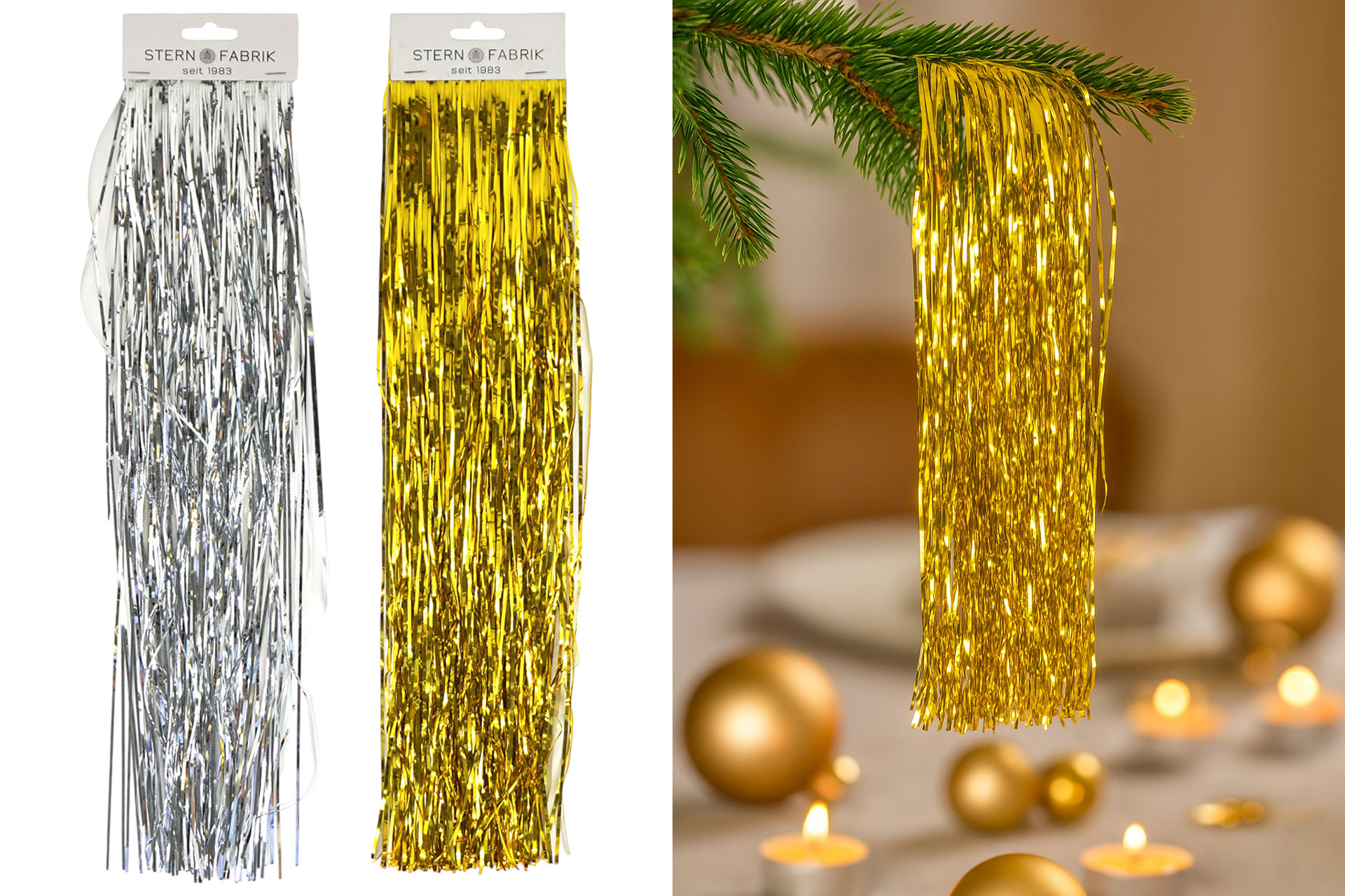 Deko Lametta 50x40cm gold, silber