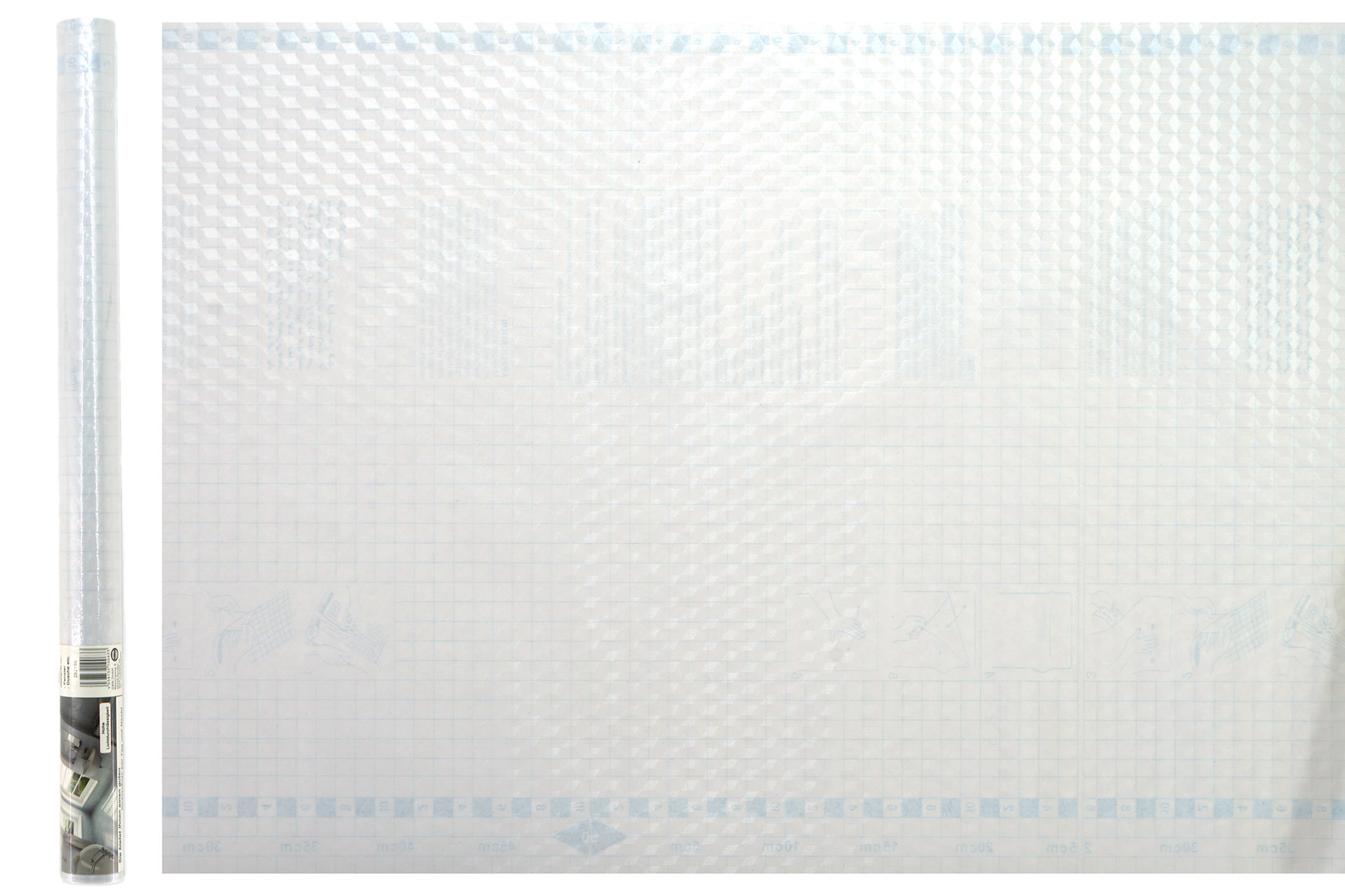 Dekofolie 200x45cm, transparent milchig "schraffiert"