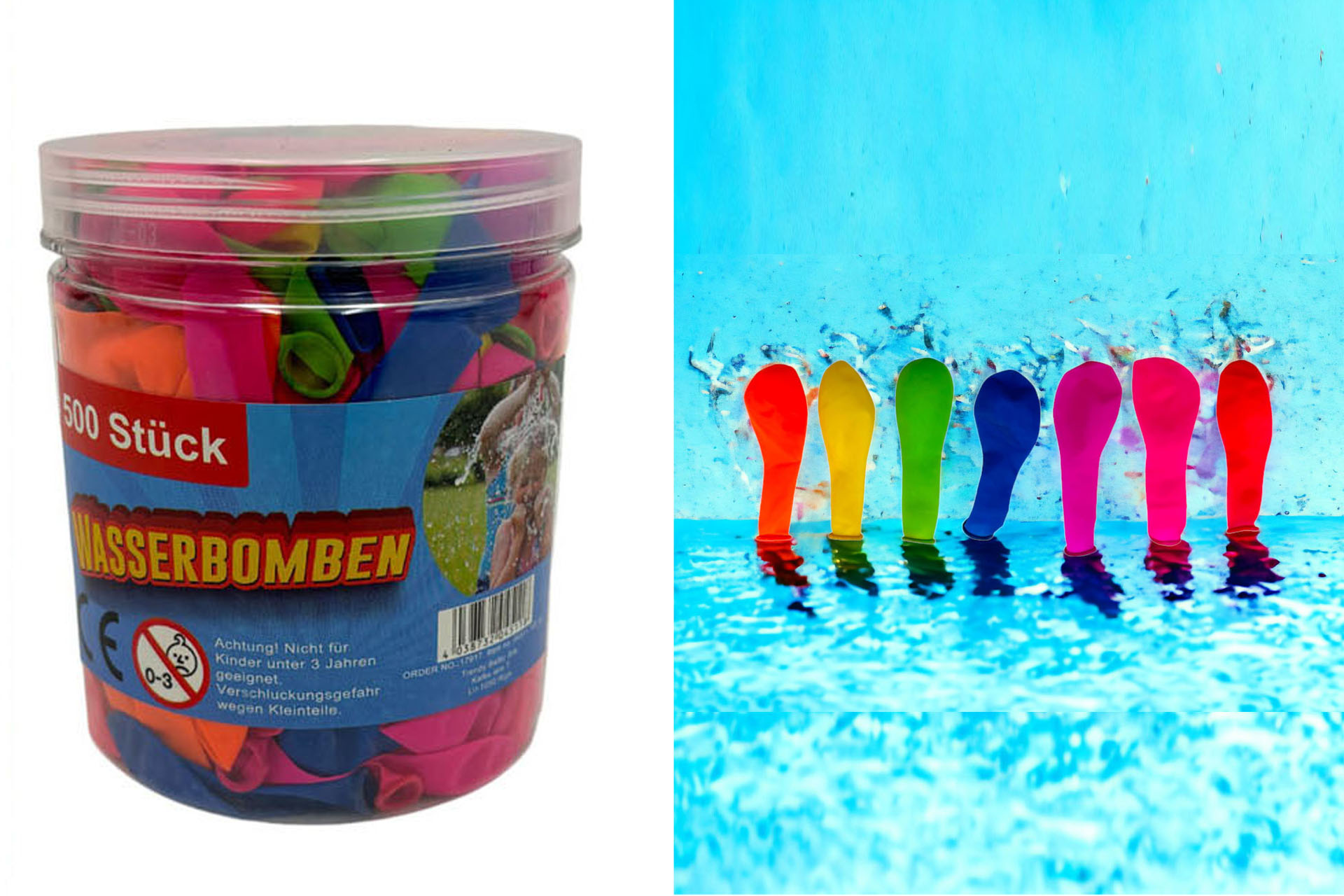 Wasserbomben bunt, 500 Stück
