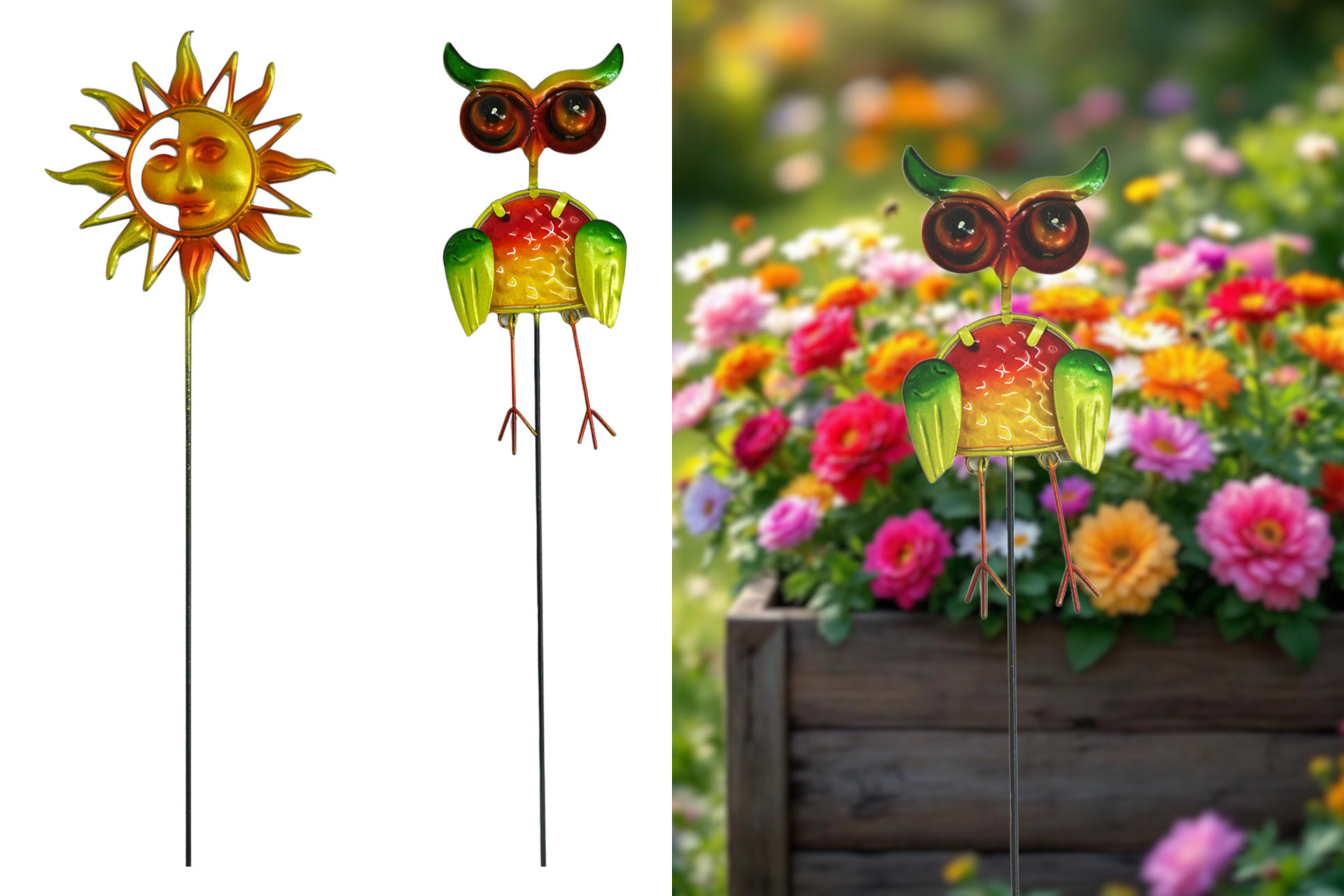 Gartenstecker "Sonnenschein" Metall 60cm, 2 Designs