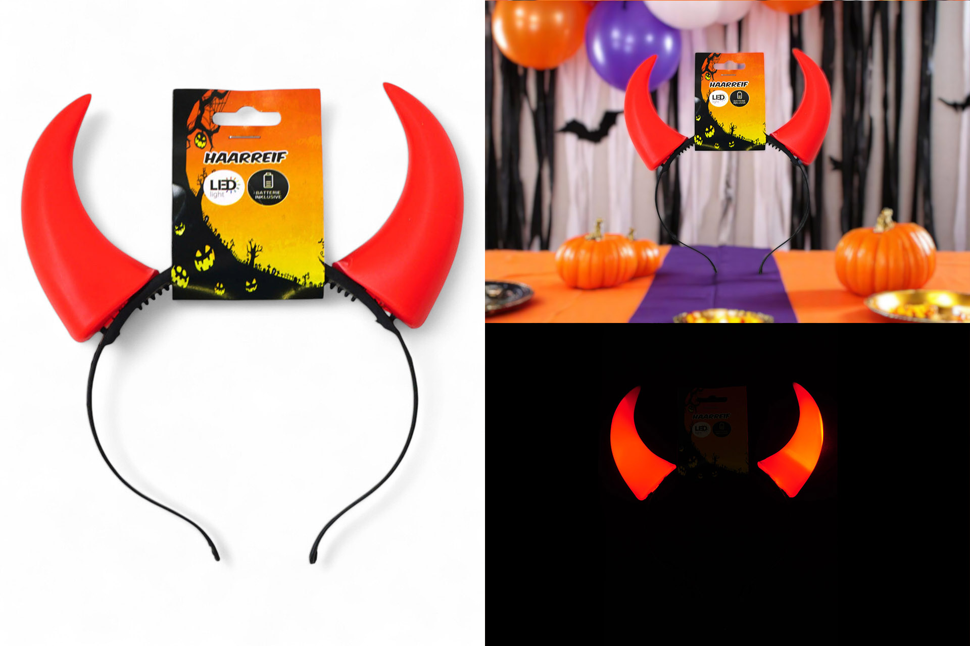 Haarreif "Teufel" mit LED