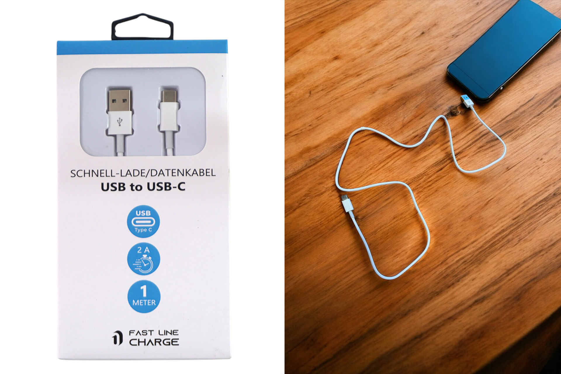 Lade-/Datenkabel "USB-C" PREMIUM, USB auf USB-C, 1m