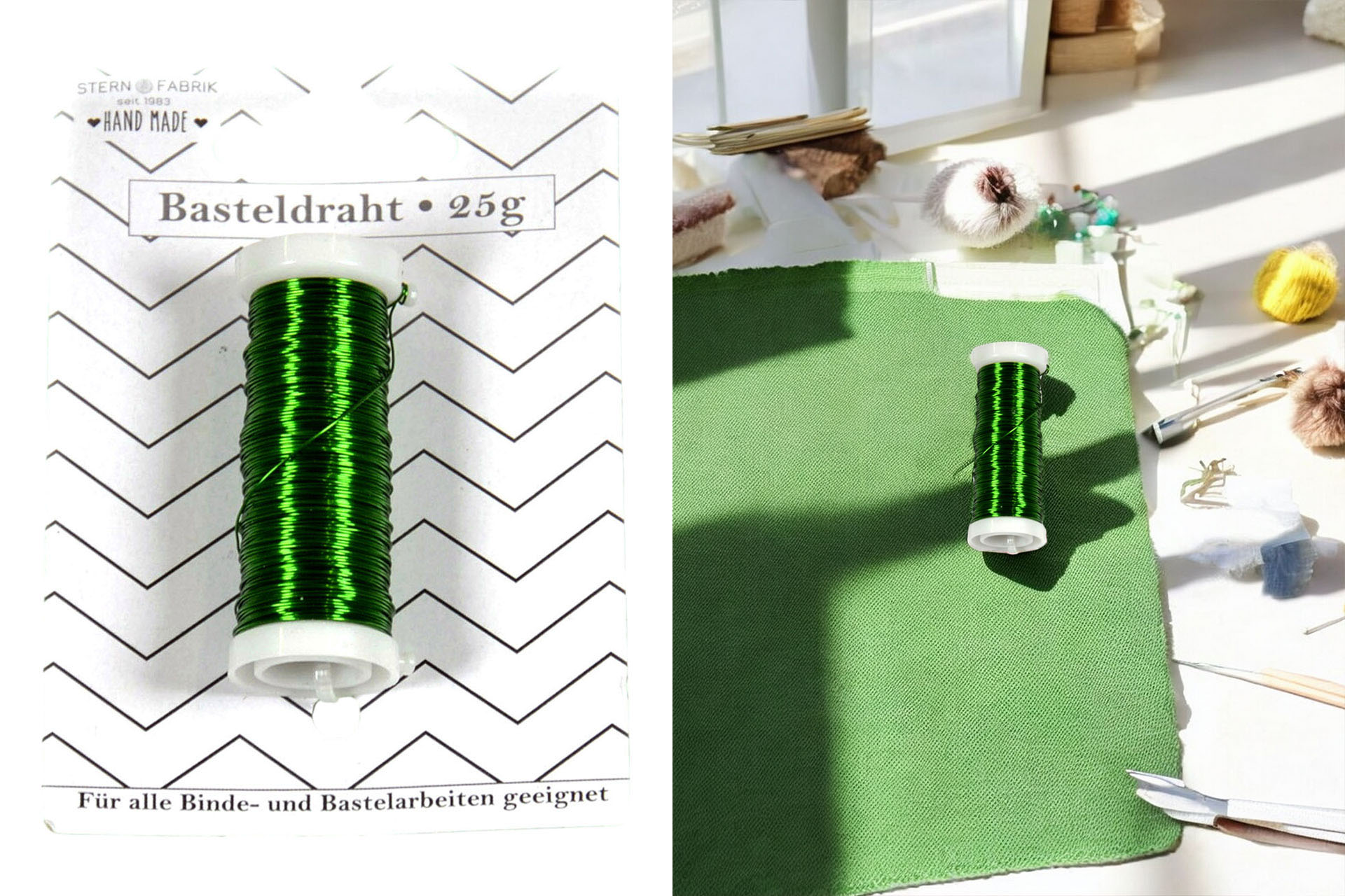 Basteldraht grün, 25g