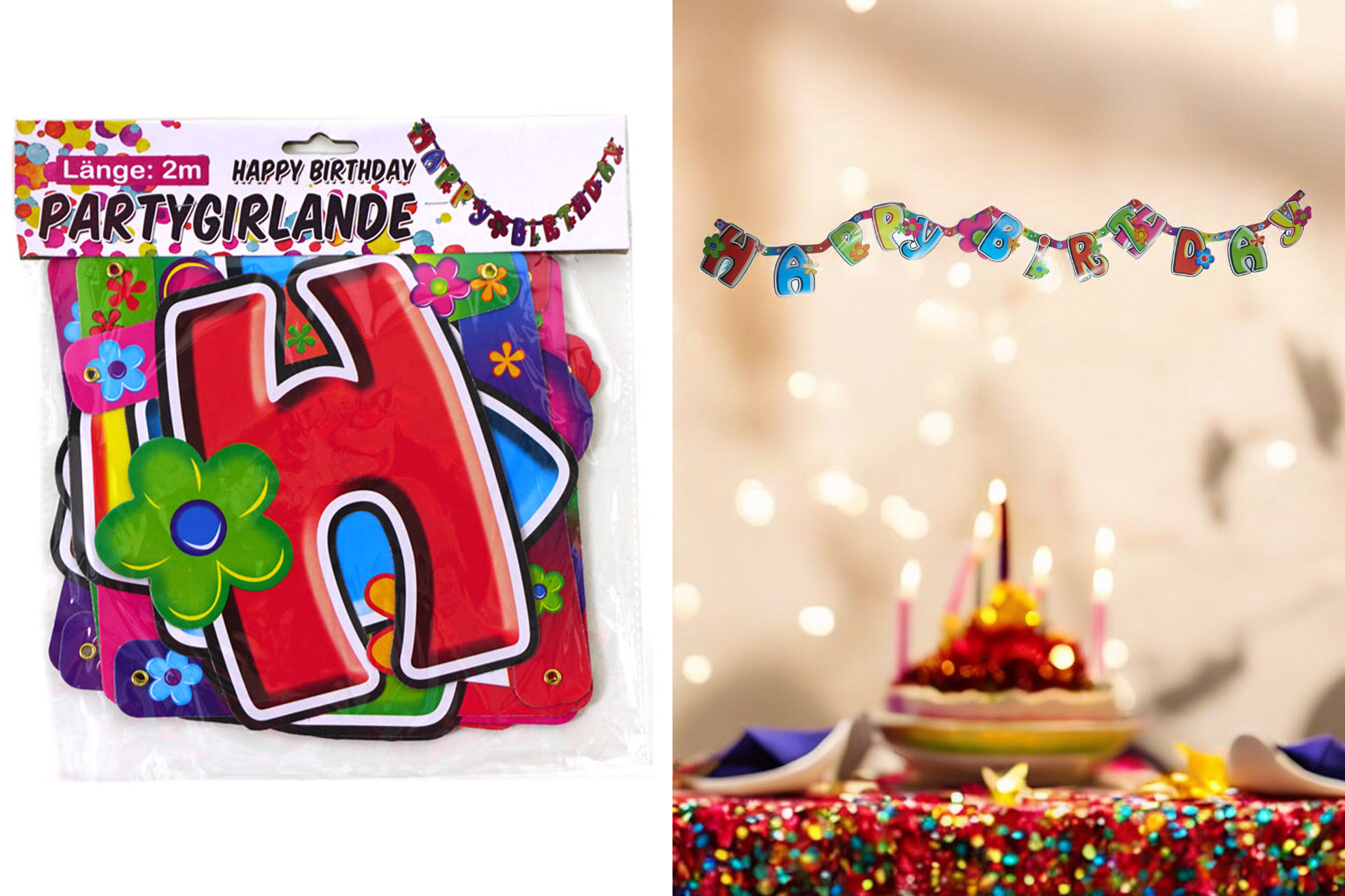 Happy Birthday garland, 2m