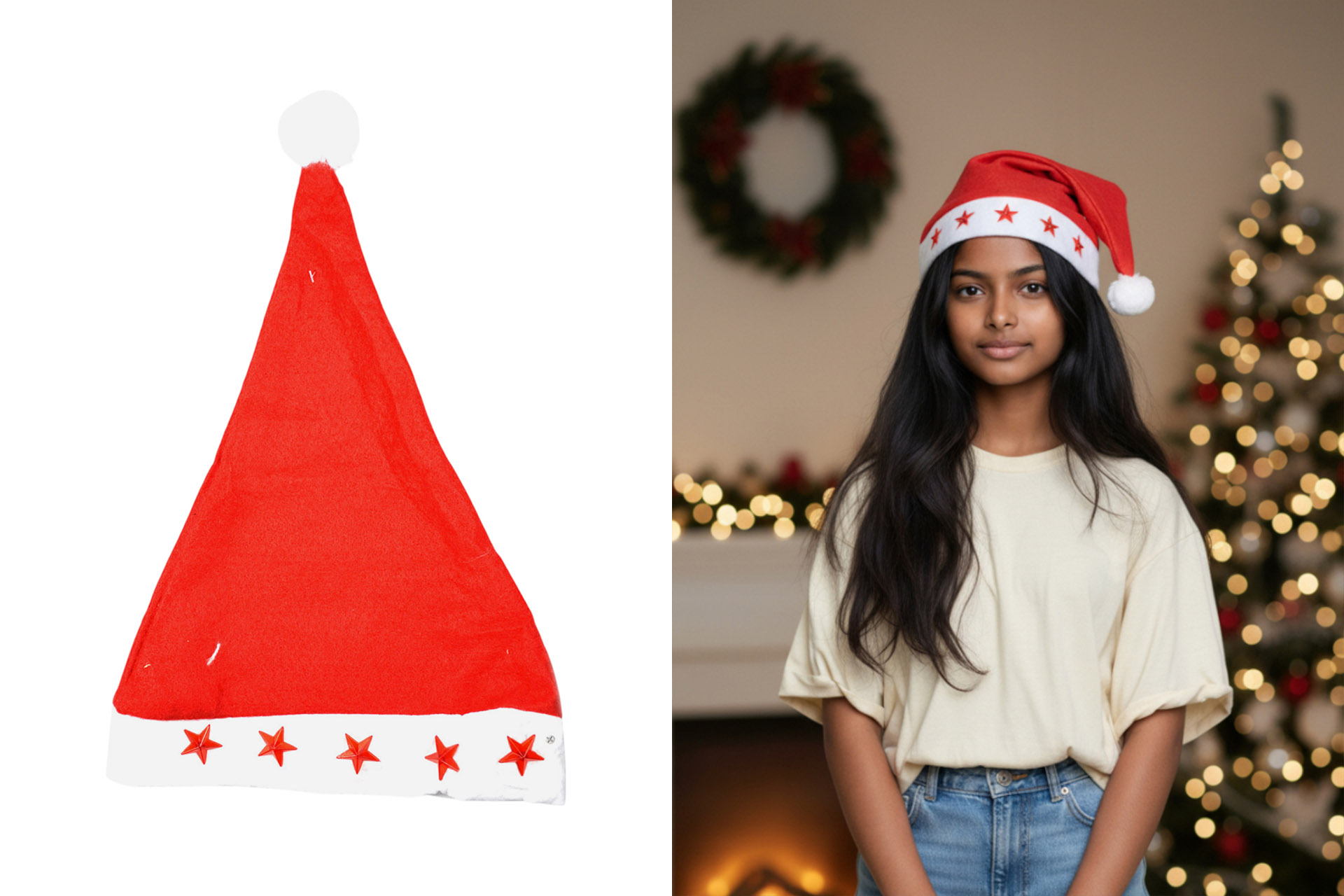 Weihnachtsmütze blinkend "Sterne"