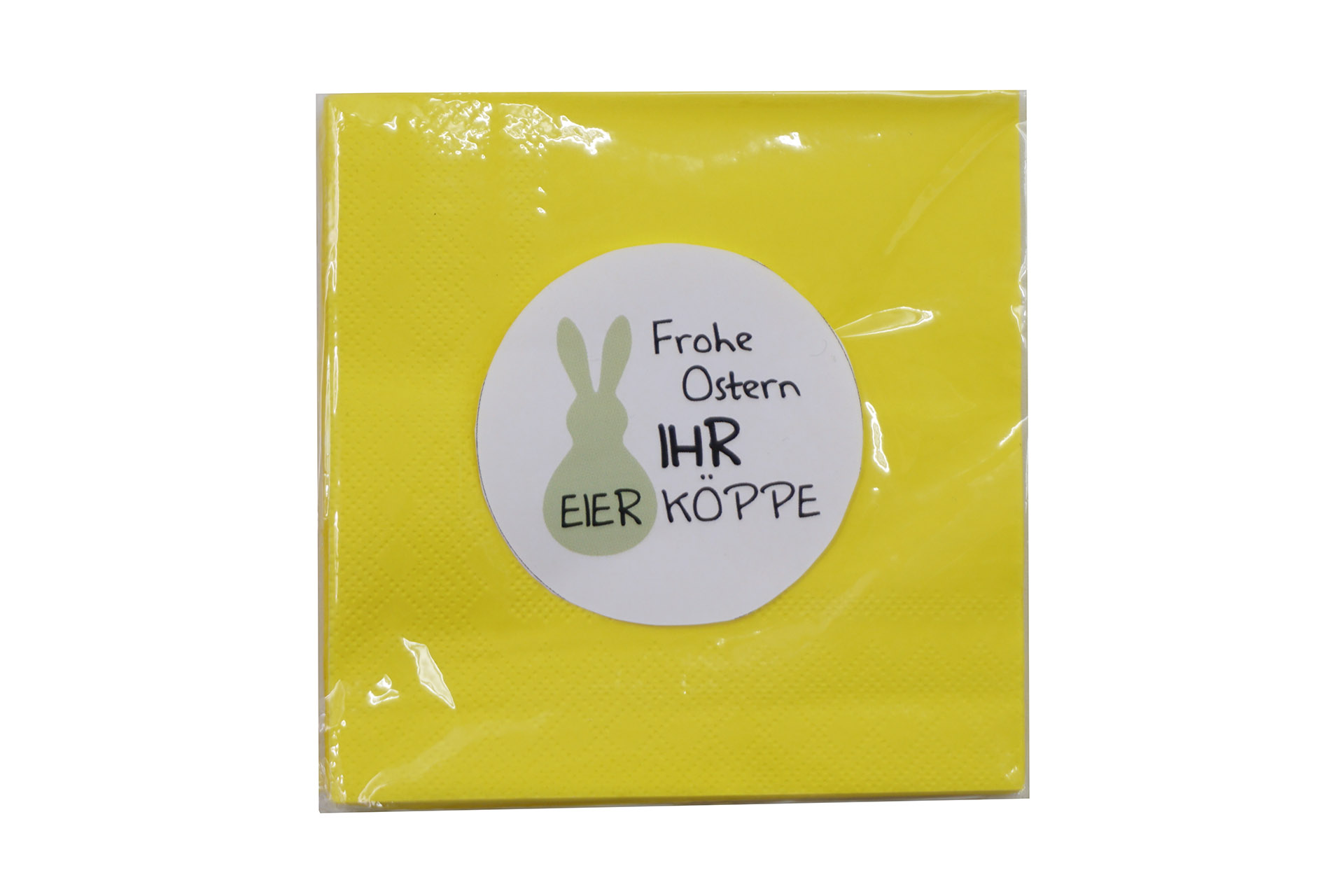 Servietten "Frohe Ostern IHR EIER KÖPPE" 33x33cm, ¼ Falz, 3-lagig, 20er Pack