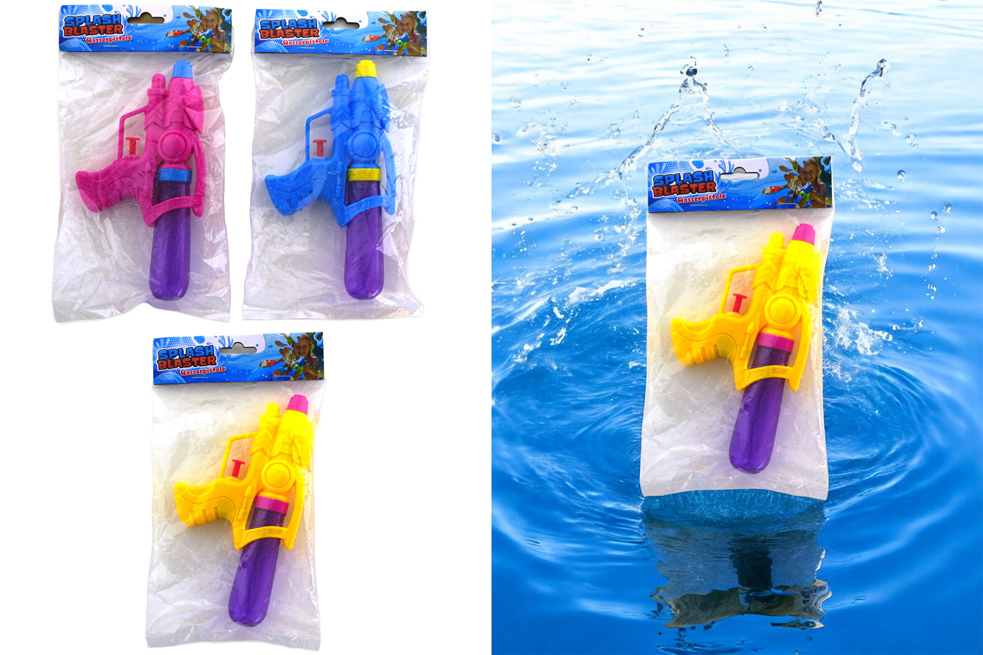 Wasserpistole, 3 Farben, 22x12,5cm