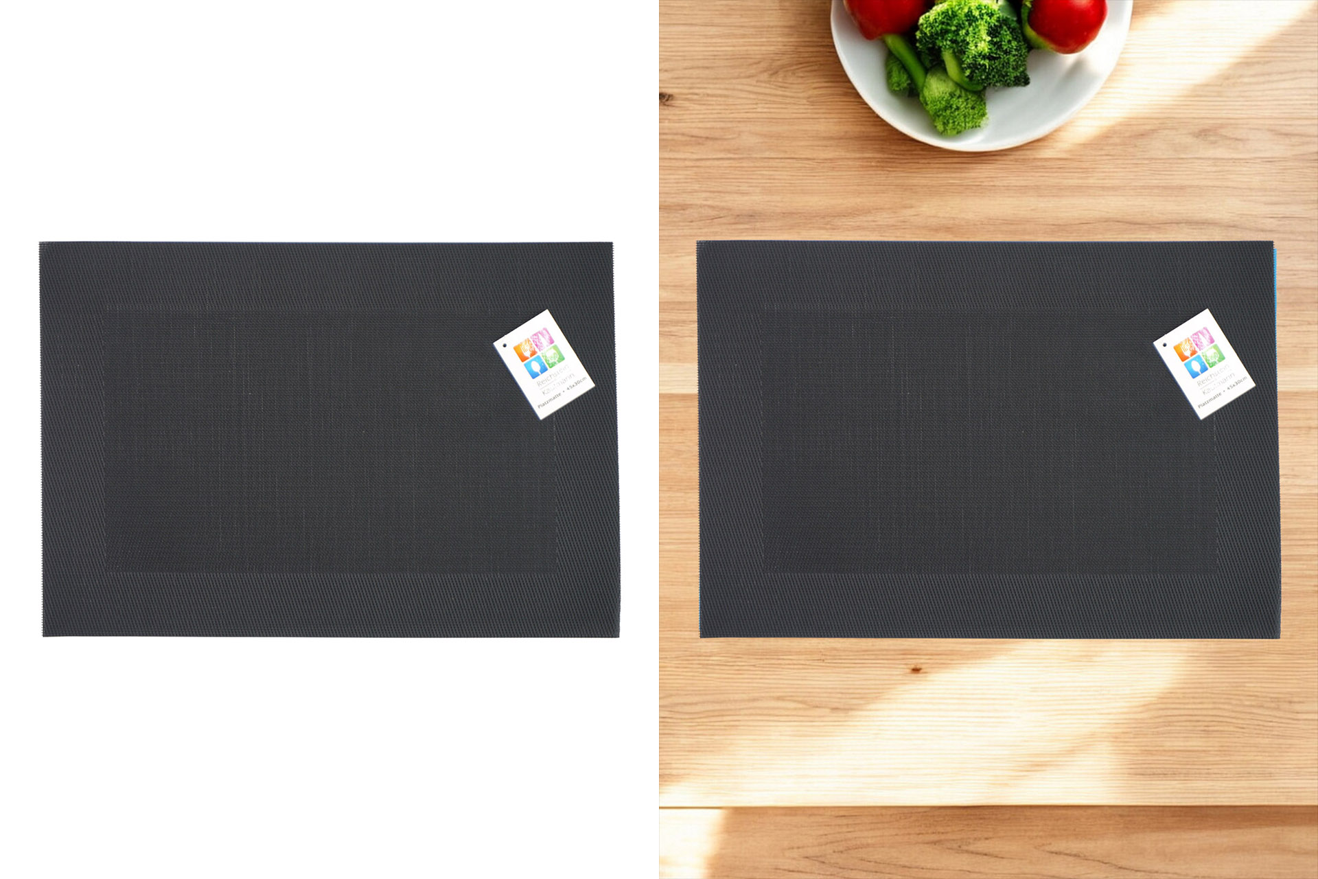 Platzset "Hampton" 45x30cm PVC, schwarz