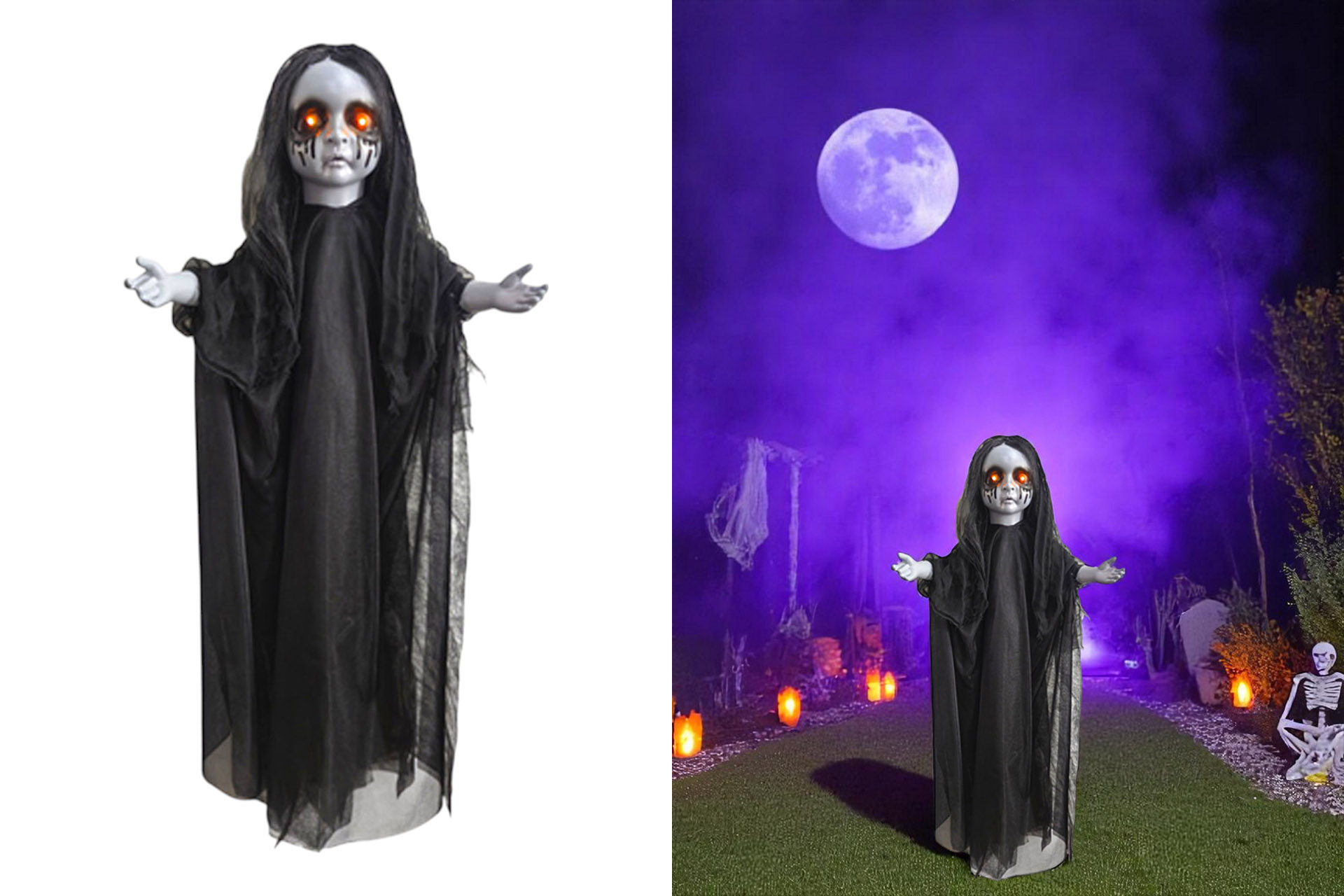 LED Deko Figuren Halloween "Hanging Shedding Tears Doll", 55x15x100cm
