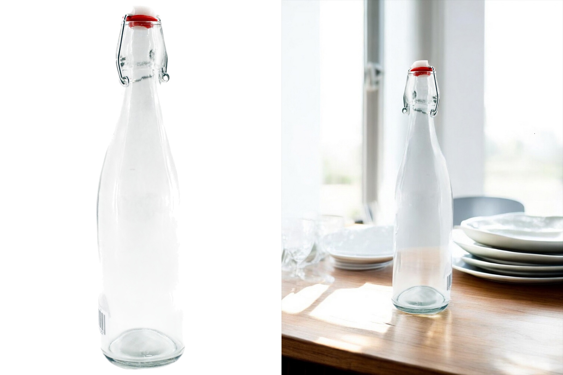 Flasche Glas mit Bügelverschluss, 500ml