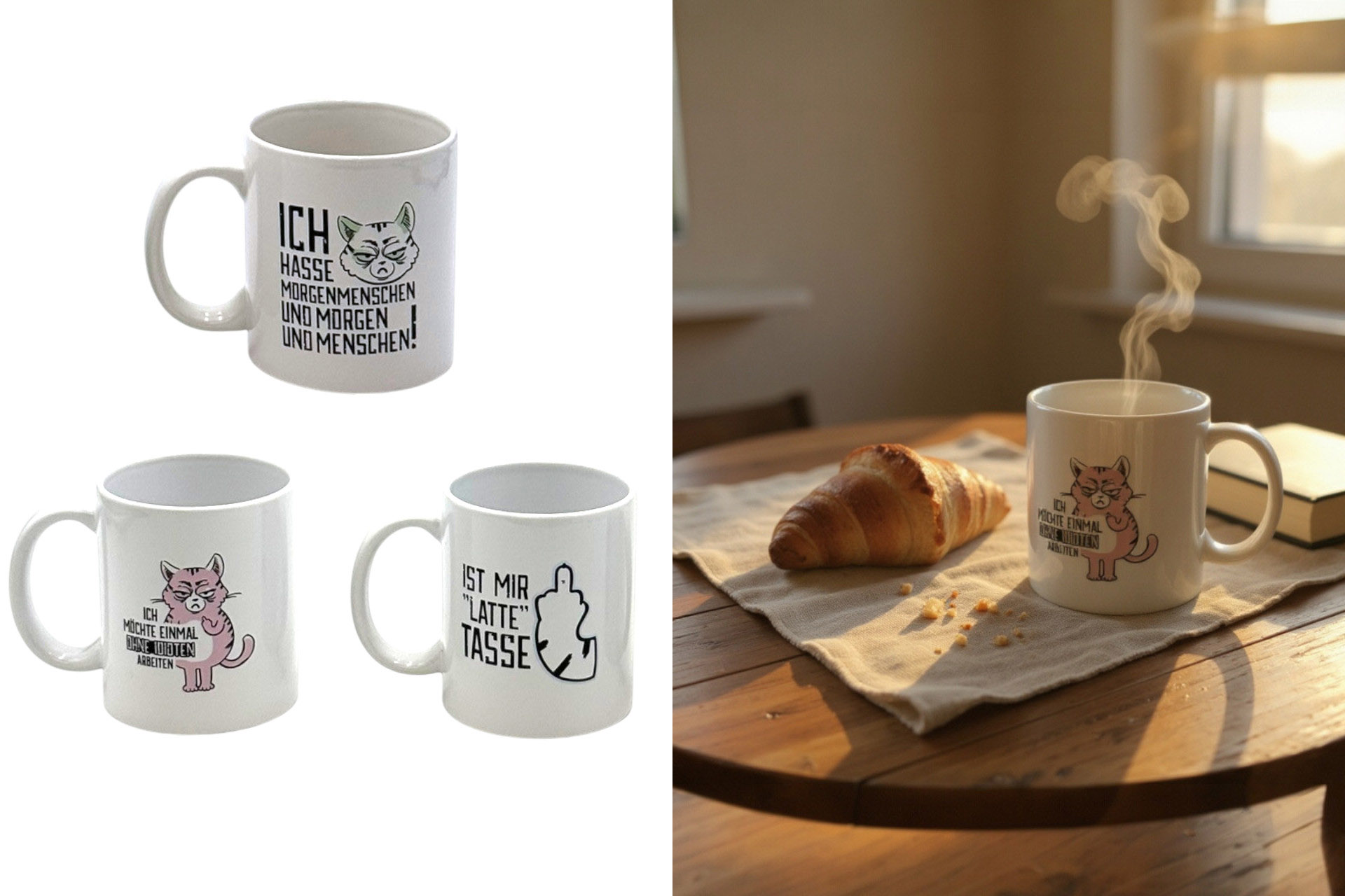 Tasse "Miesekatze", 350ml, 3 Designs