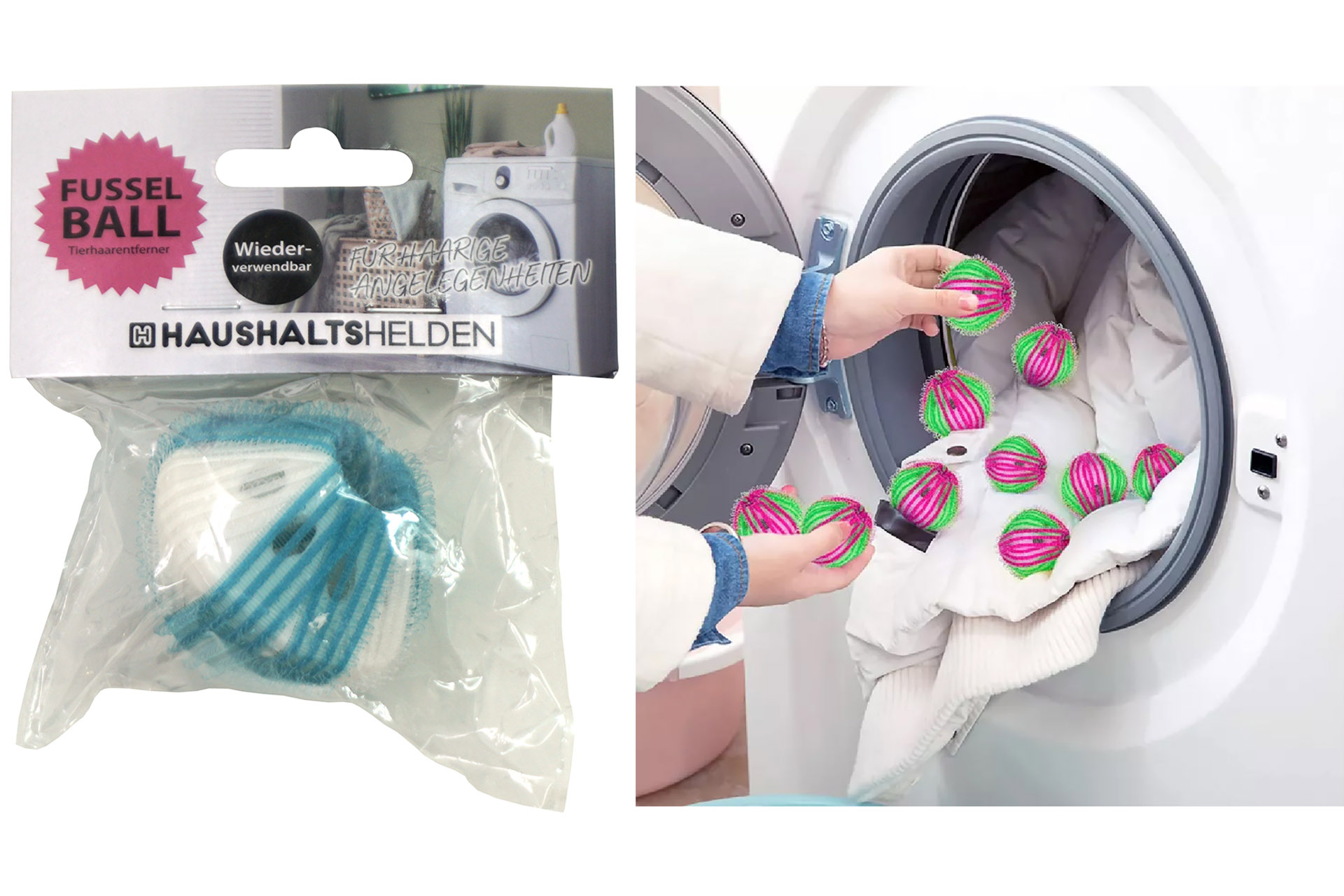 Fusselball für Waschmaschine und Trocker Ø 5cm