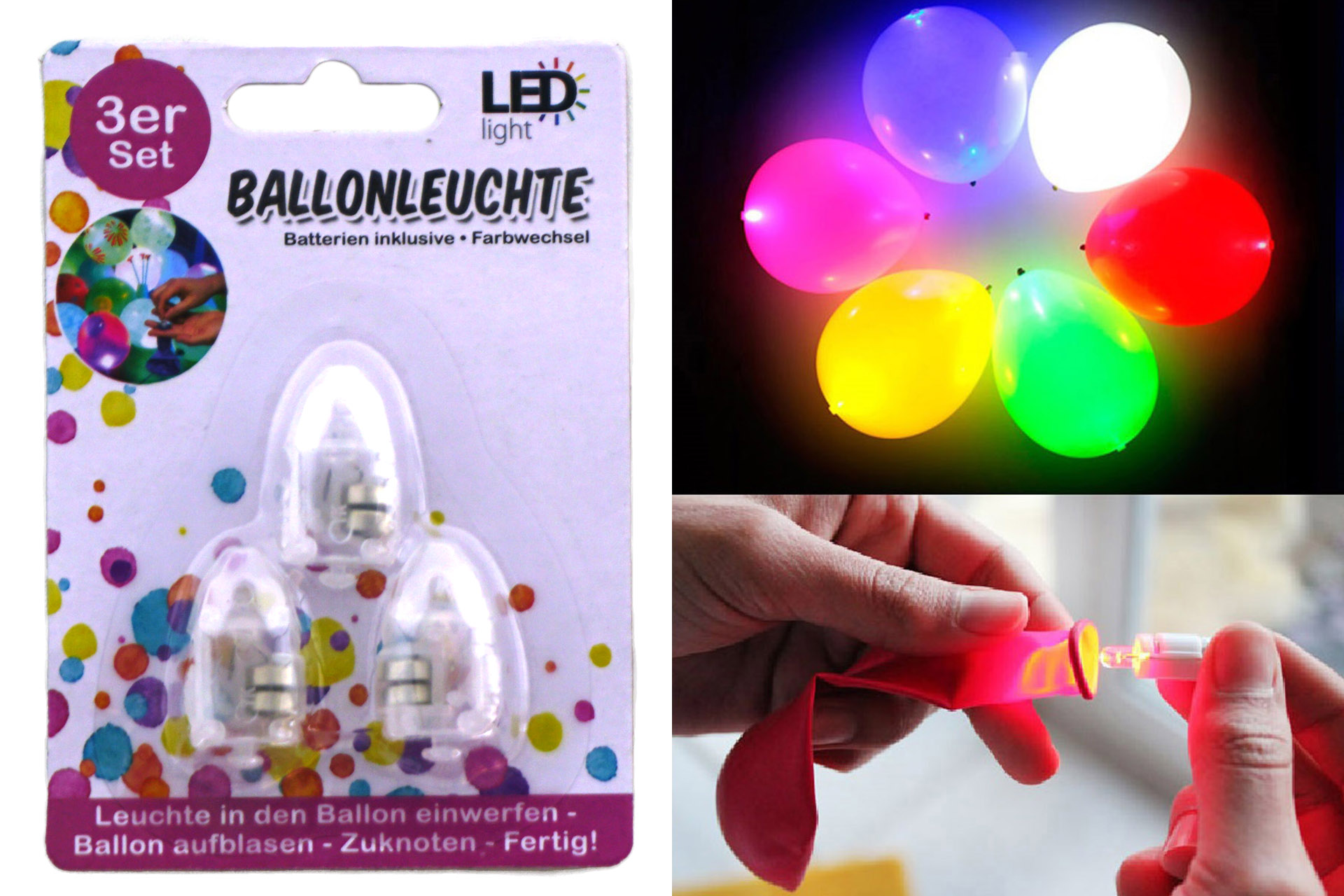 Ballonleuchten Farbwechsel, 3er