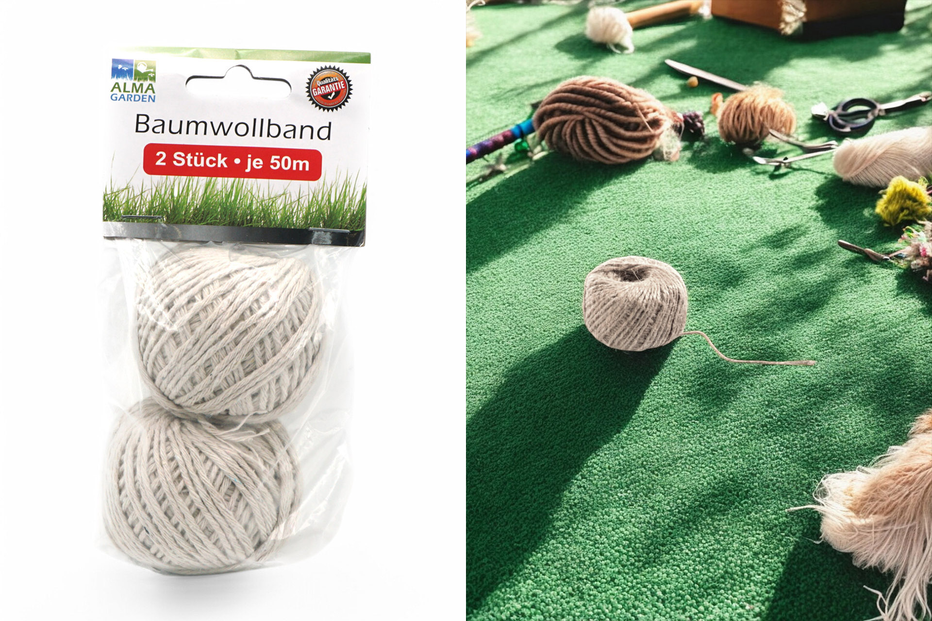 Baumwollband 100m, 2 Stück je 50m