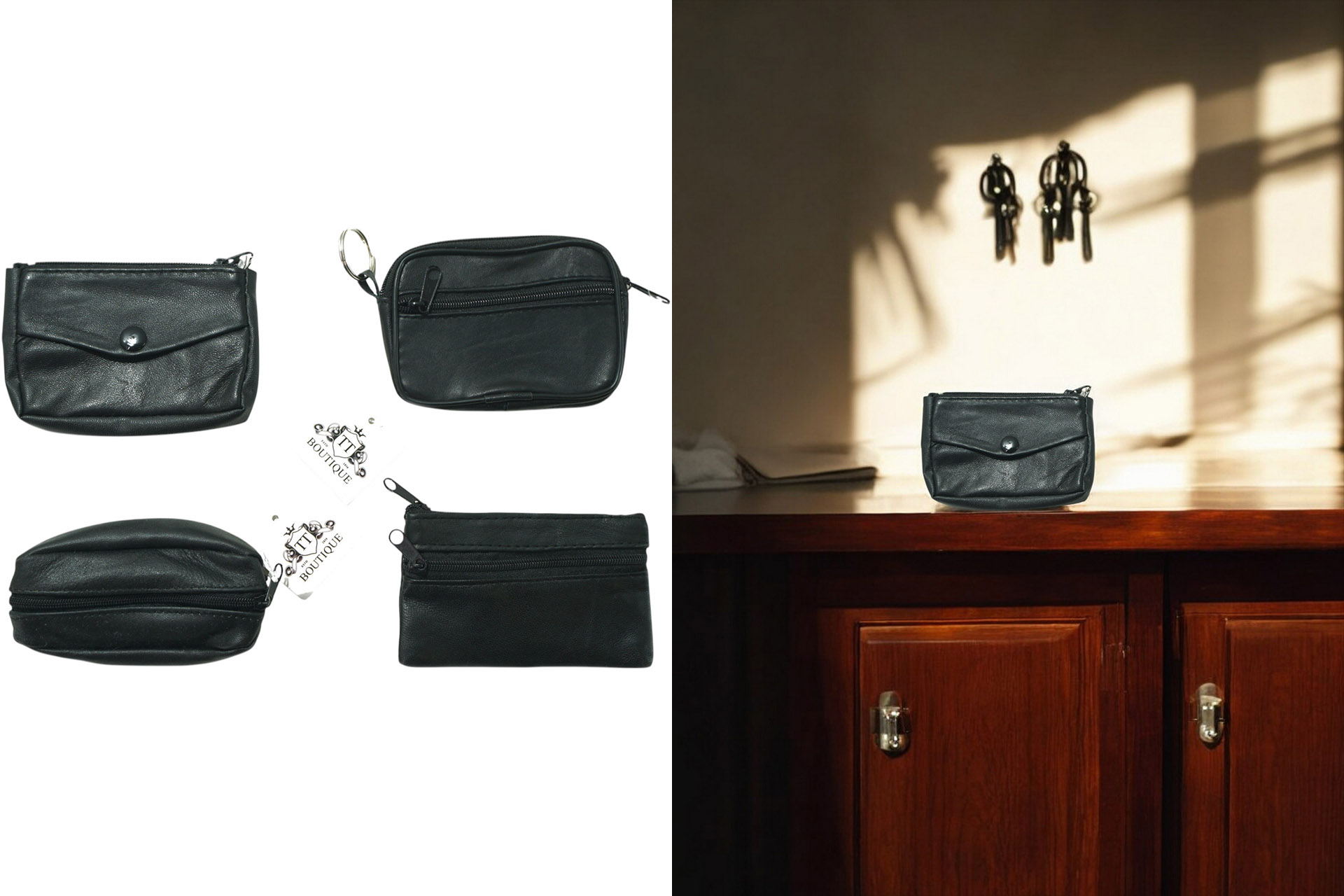 Leather key case, 4 Designs